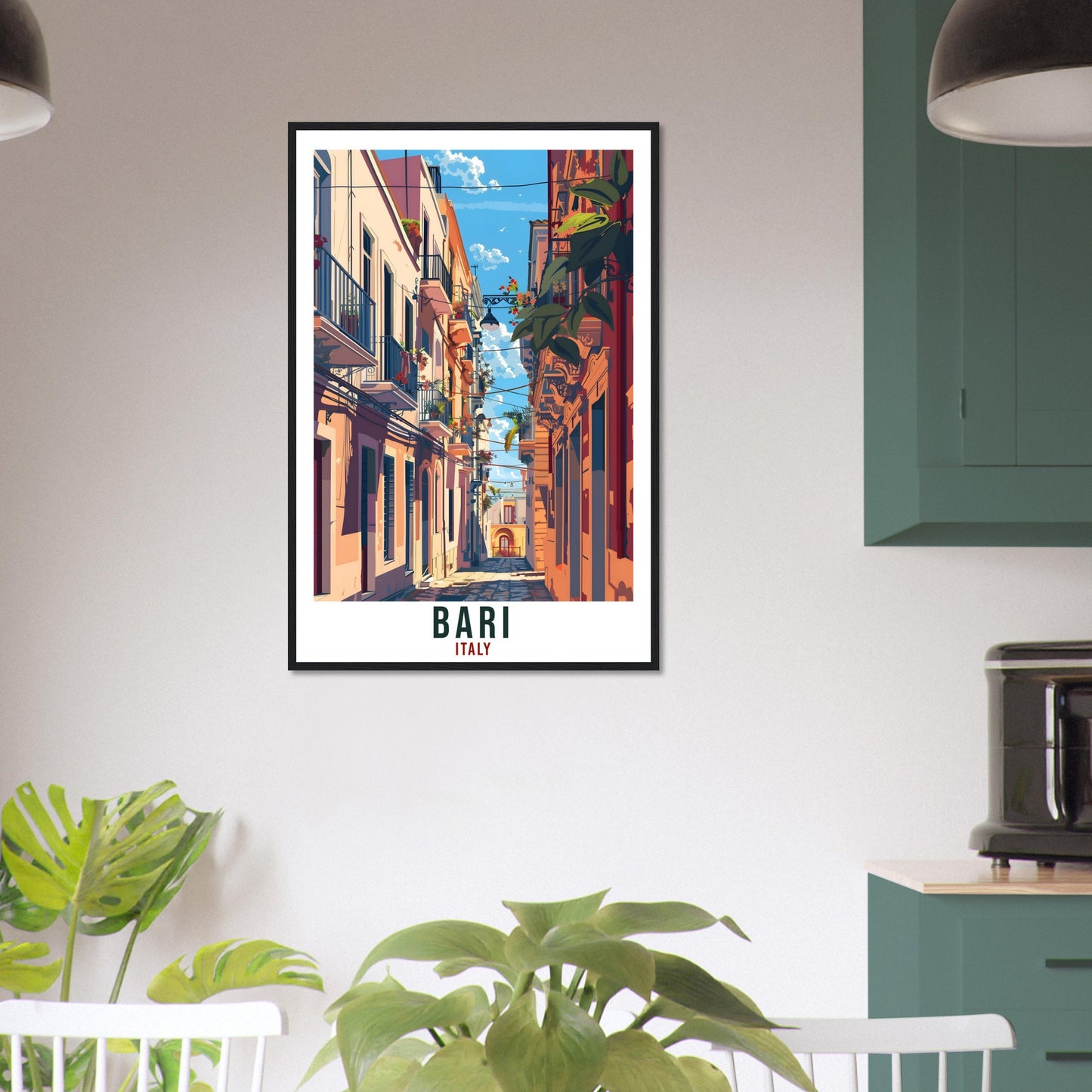 Bari Travel Print Italy Wall Art Bari Wall Hanging Home Living Décor Bari Gift Art Lovers Gift Italy Artwork Gift Italian Travel Poster