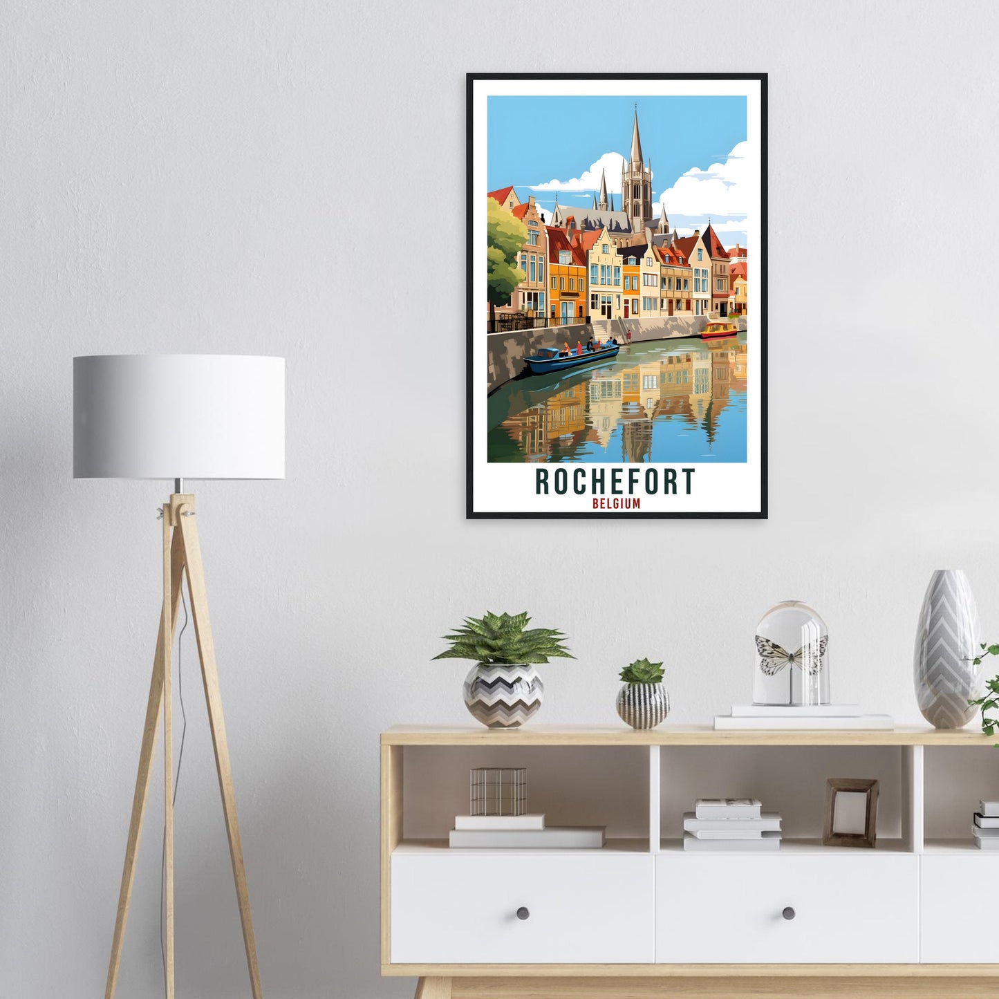 Rochefort Travel Poster Wall Art Rochefort Belgium Décor Artwork Wall Hanging Rochefort Art Gift Rochefort Travel Print Belgian Art Lovers