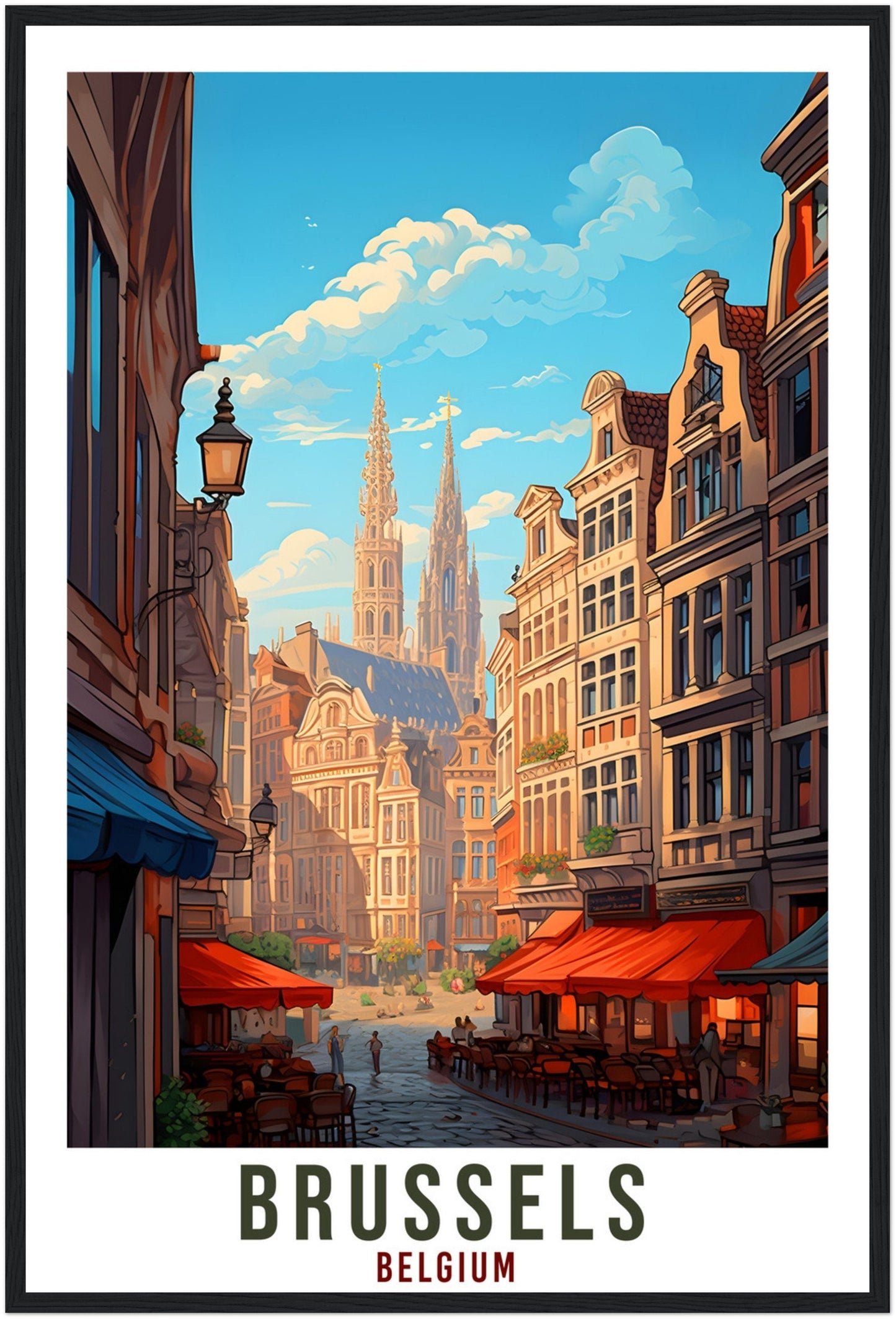 Brussels Travel Poster Wall Art Brussels Belgium Artwork Wall Hanging Brussels Wall Art Gifts Brussels Travel Print Belgian Art Lovers