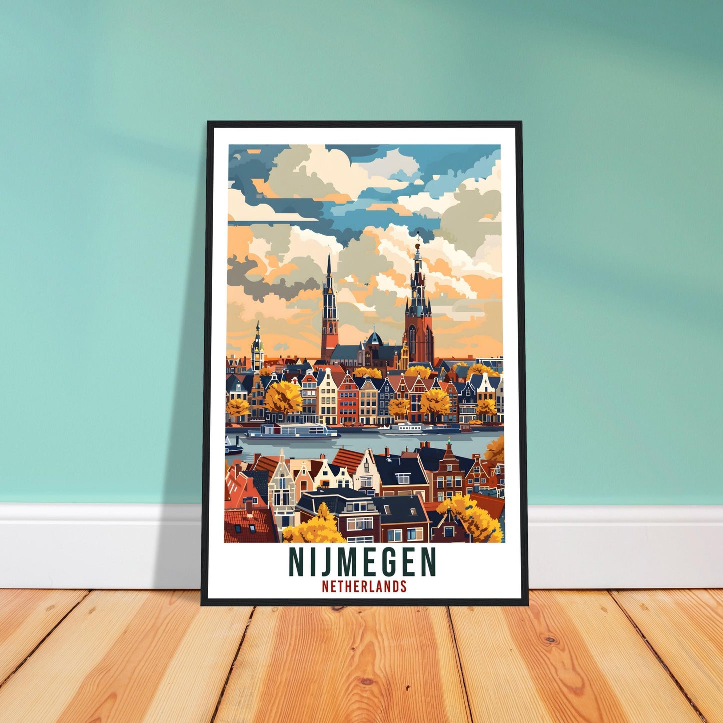 Nijmegen Travel Print Holland Wall Art Wall Hanging Home Décor Nijmegen Gift Art Lover Gift Dutch Artwork Gift The Netherlands Travel Poster