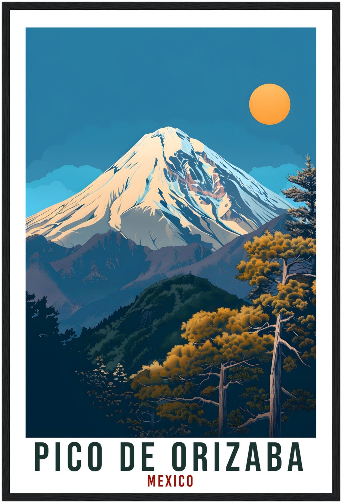 Pico De Orizaba Mexico Travel Print Mexico Wall Art Wall Hanging Home Décor Pico De Orizaba Gift Mexico Artwork South America Travel Poster