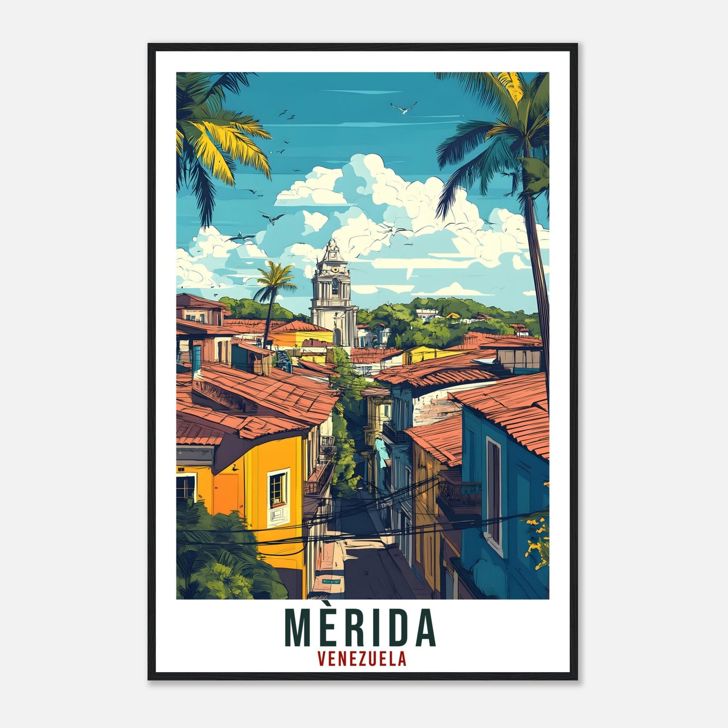 Mèrida Travel Print Venezuela Home Decor Mèrida Wall Art Gift Wall Hanging Art Lover Mèrida Venezuelan Artwork Travel Poster Travel Art