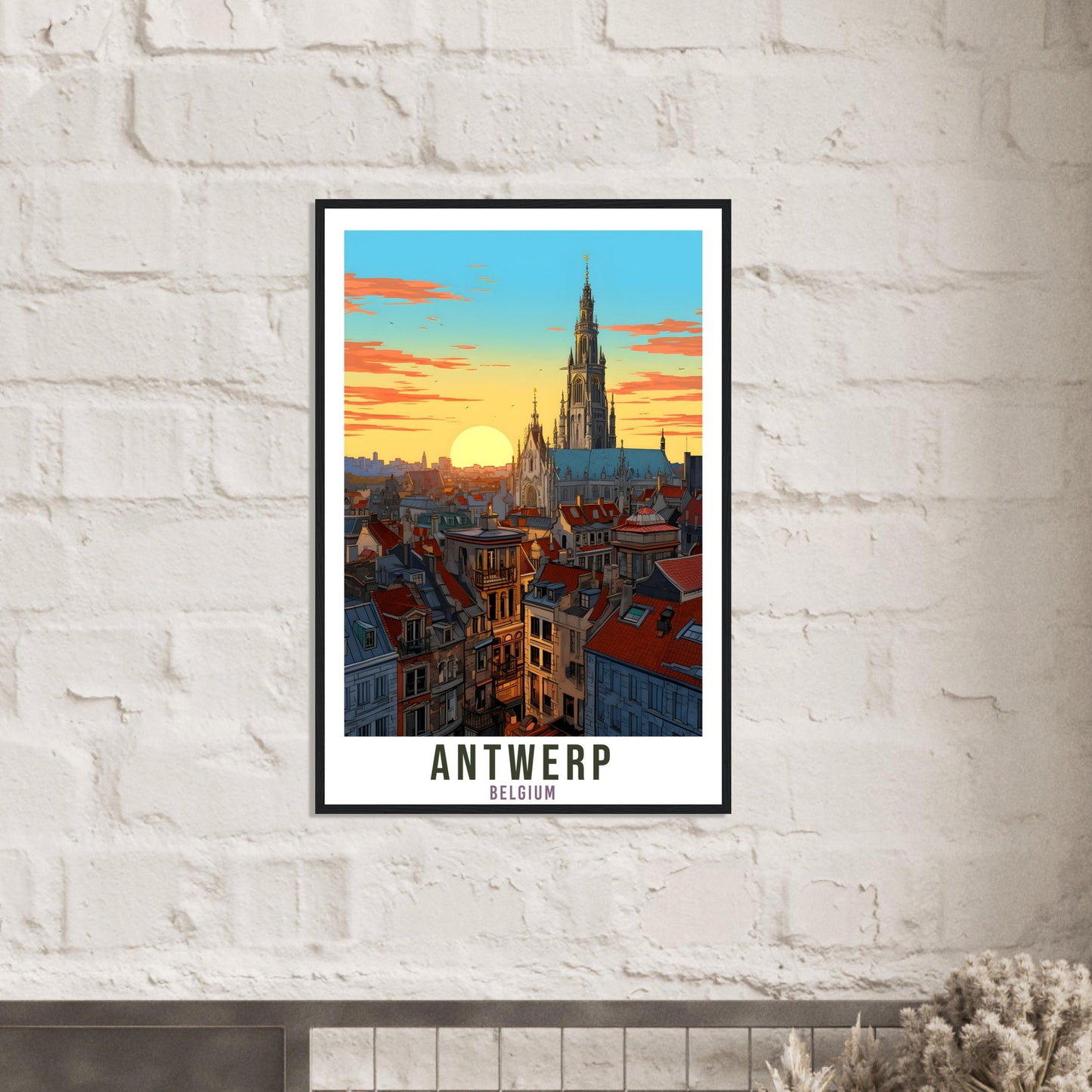 Antwerp Travel Poster Wall Art Antwerp Belgium Home Décor Artwork Wall Hanging Antwerp Art Gift Antwerp Travel Print Belgian Art Lovers Gift