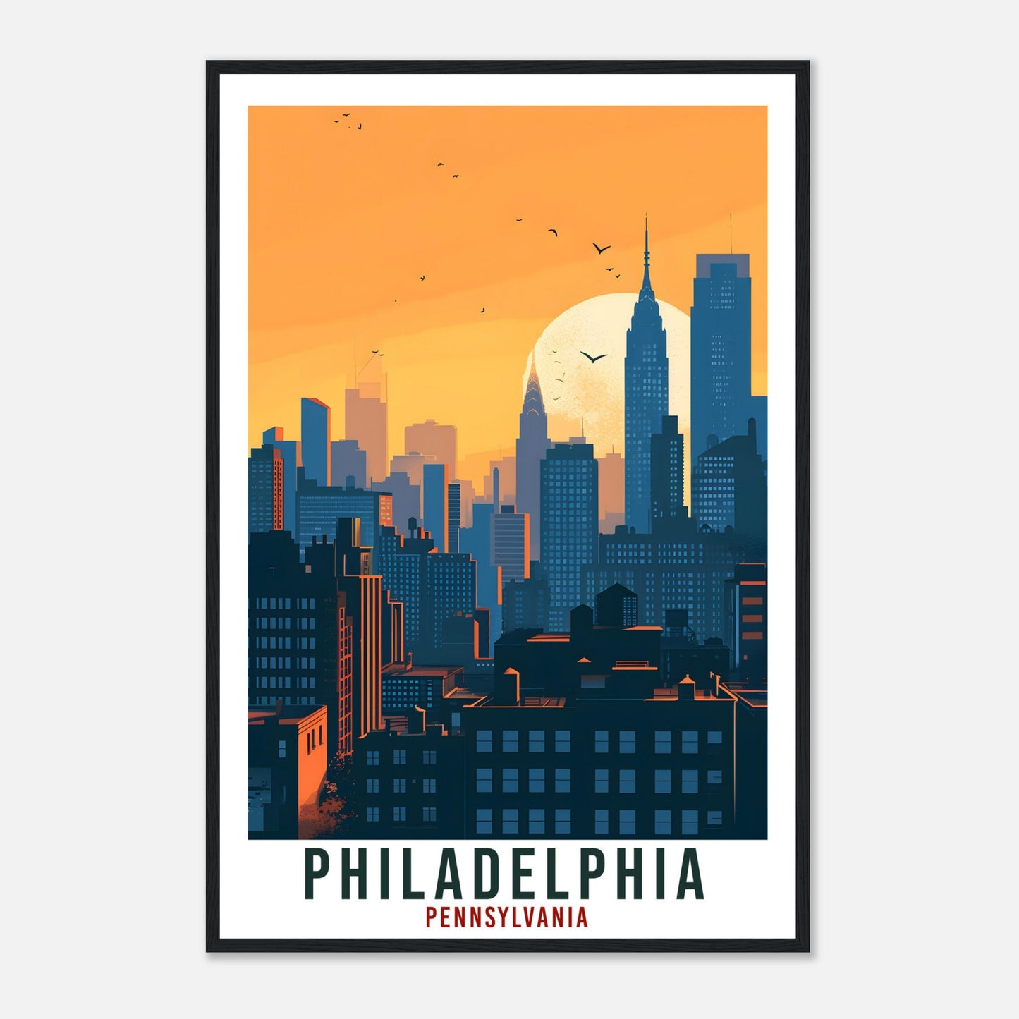 Philadelphia Travel Print Pennsylvania Home Decoration USA City Wall Art Wall Hanging Pennsylvania Artwork Philadelphia Travel Poster Decor