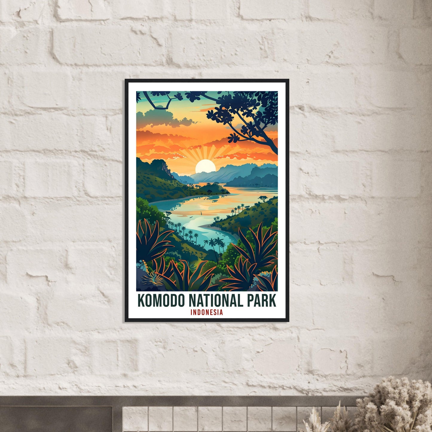 Komodo National Park Bali Travel Print Bali Wall Art Wall Hanging Home Décor Komodo Park Gift Artwork Travel Art Indonesia Travel Poster