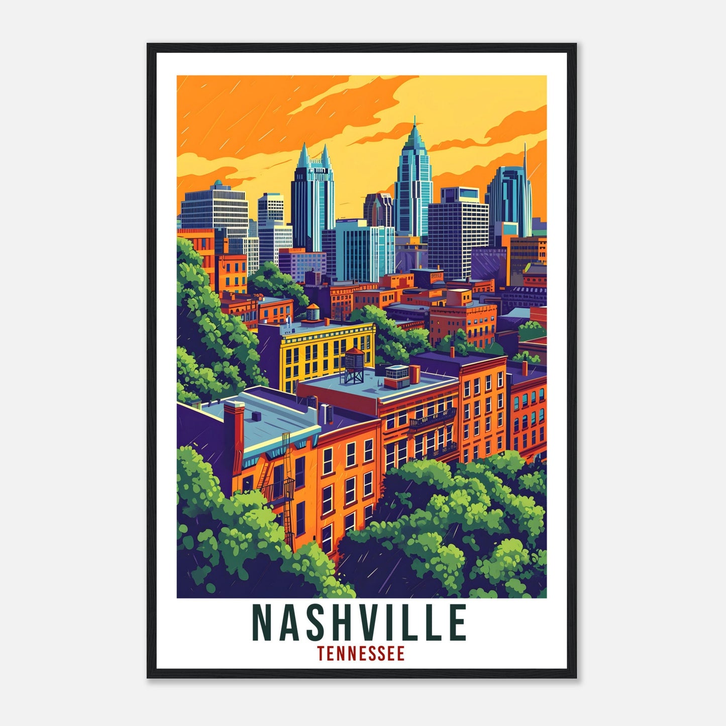 Nashville Travel Print Tennessee Home Decoration USA City Wall Art Gift Wall Hanging Art Lover Tennessee Artwork Nashville Travel Poster
