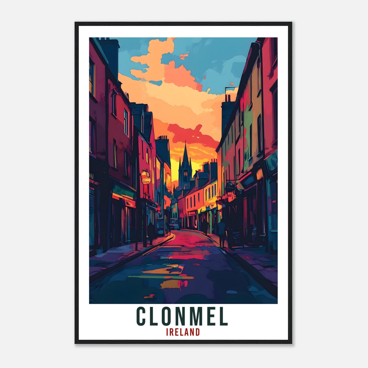 Clonmel Travel Print Ireland Home Decor Clonmel Wall Art Gift Wall Hanging Art Lover Clonmel Irish Artwork Travel Poster Ireland Travel Art