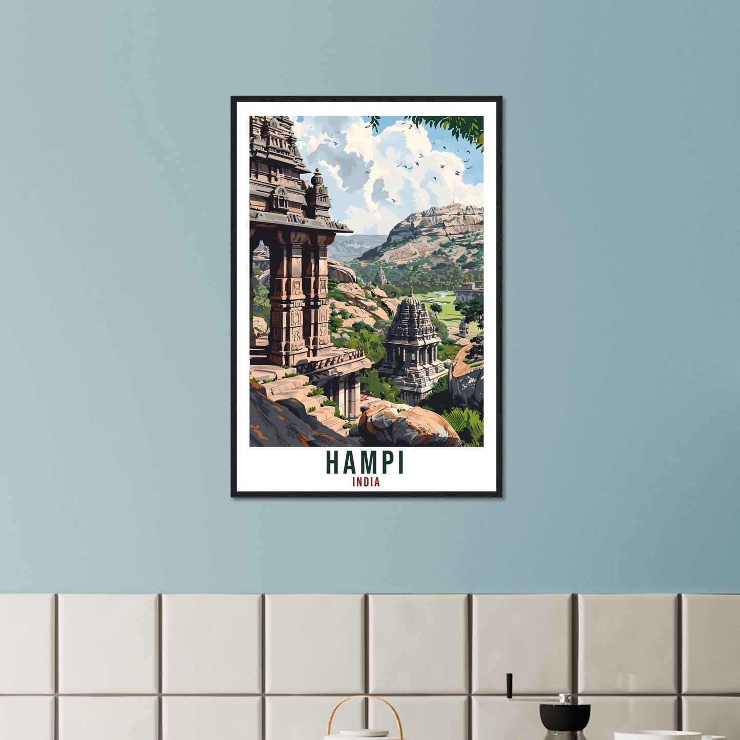 Hampi Travel Print India Home Decoration Wall Art Gift Wall Hanging Art Lover Indian Artwork India Hampi Travel Poster Hampi Indian Gift
