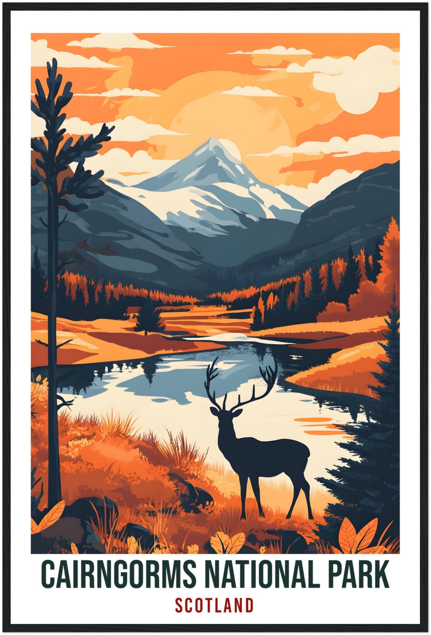 Cairngorms National Park Travel Print Scotland Decor Cairngorms Wall Art Wall Hanging Art Lover Scotland Artwork Travel Poster Cairngorms