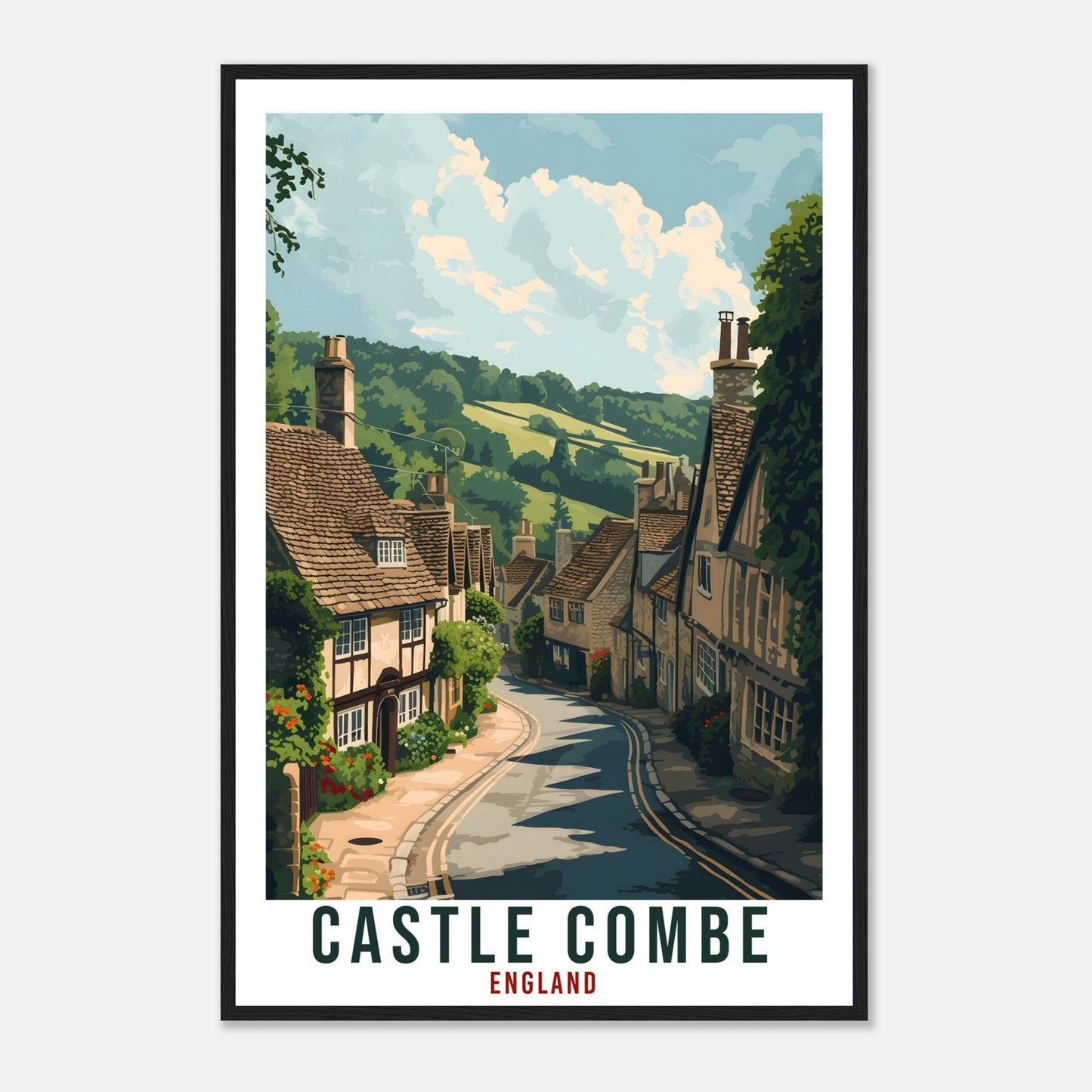 Castle Combe Travel Print England Wall Art England Wall Hanging Home Décor Gift Art Lovers English Artwork Gift Print Castle Combe Poster