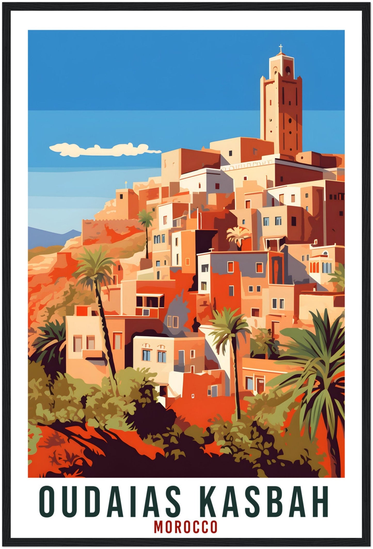 Oudaias Kasbah Morocco Travel Print Wall Art Wall Hanging Home Décor Oudaias Kasbah Gift Art Lovers Morocco Artwork Gift Print Africa Poster