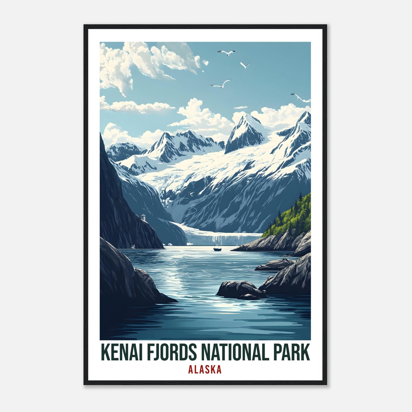 Kenai Fjords National Park Alaska USA Travel Print Wall Art Wall Hanging Home Décor Kenai Fjords Gift Travel Art USA Artwork Travel Poster
