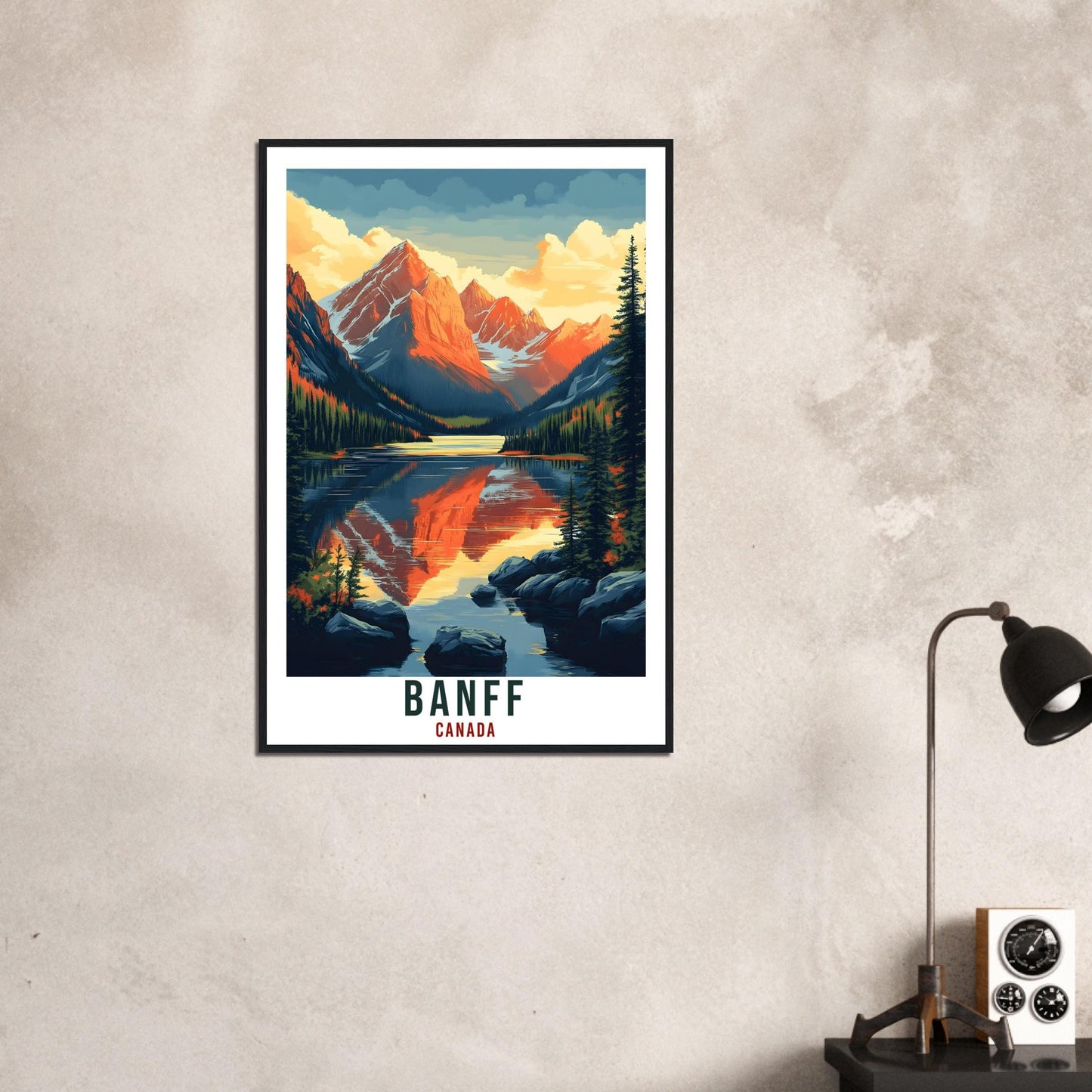 Banff Travel Print Canada Home Decor Banff Wall Art Gift Wall Hanging Art Lover Banff Canadian Artwork Travel Poster North America Art