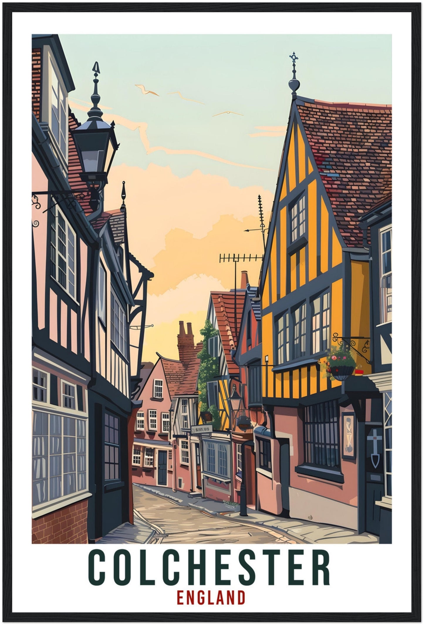 Colchester Travel Print England Home Decoration Wall Art Gift Wall Hanging Art Lover English Artwork Colchester UK Travel Poster Print