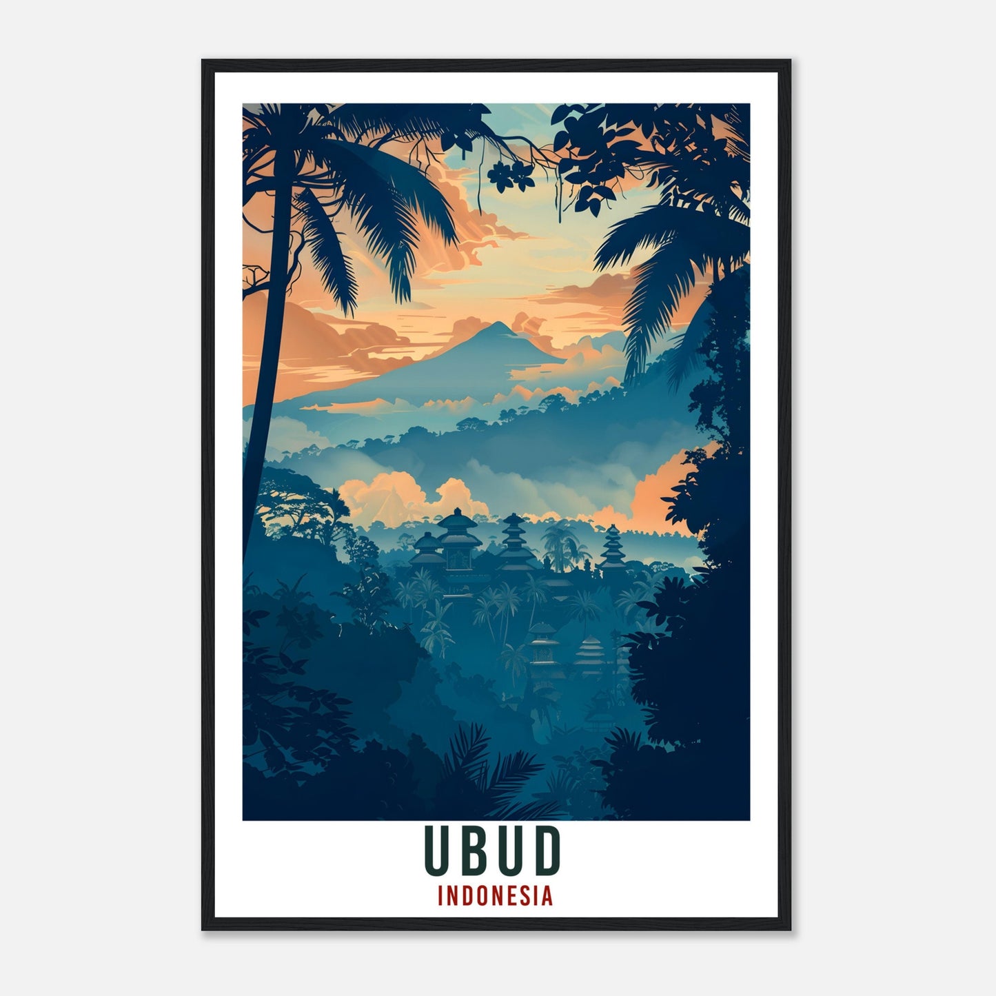 Ubud Bali Travel Print Bali Wall Art Wall Hanging Home Décor Ubud Gift Landmark Artwork Travel Art Lovers Indonesia Ubud Travel Poster