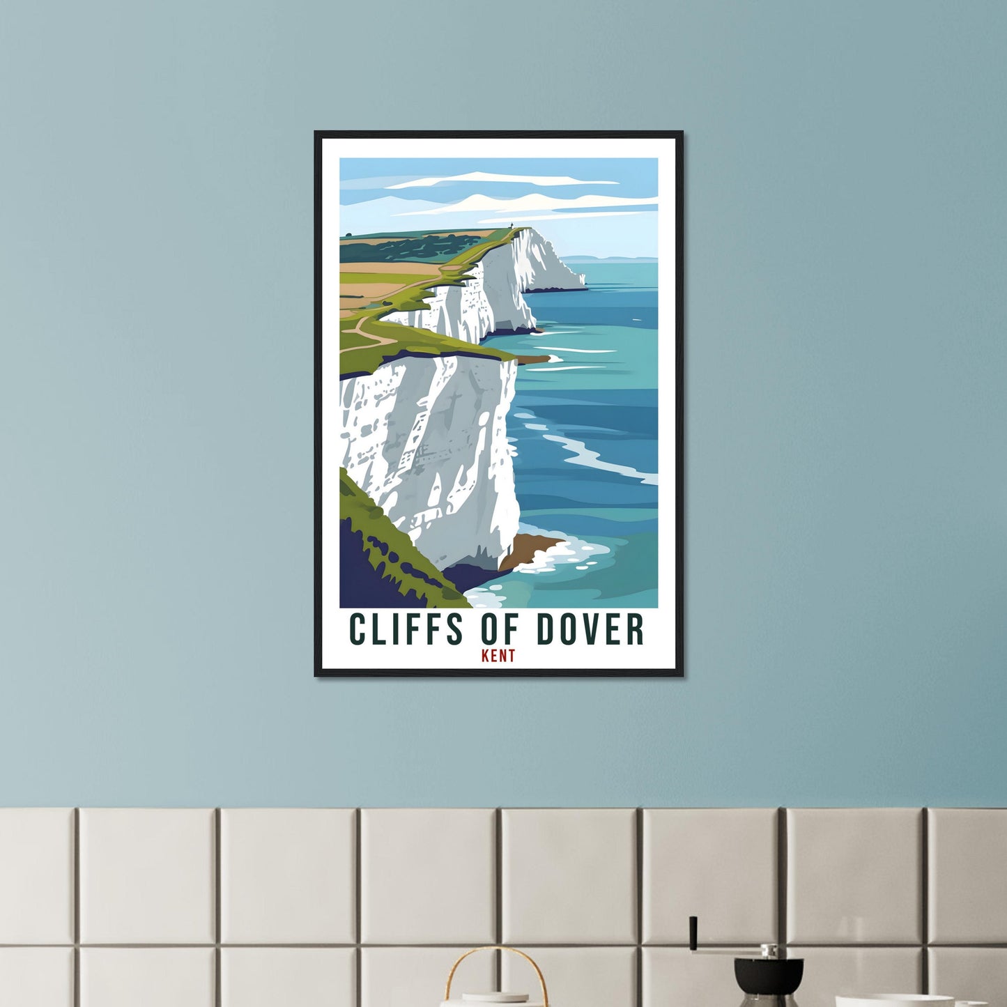 Cliffs Of Dover Travel Poster English Wall Art Home Decor Wall Hanging Travel Art Gift Cliffs Of Dover Travel Print Kent Landscape Artwork