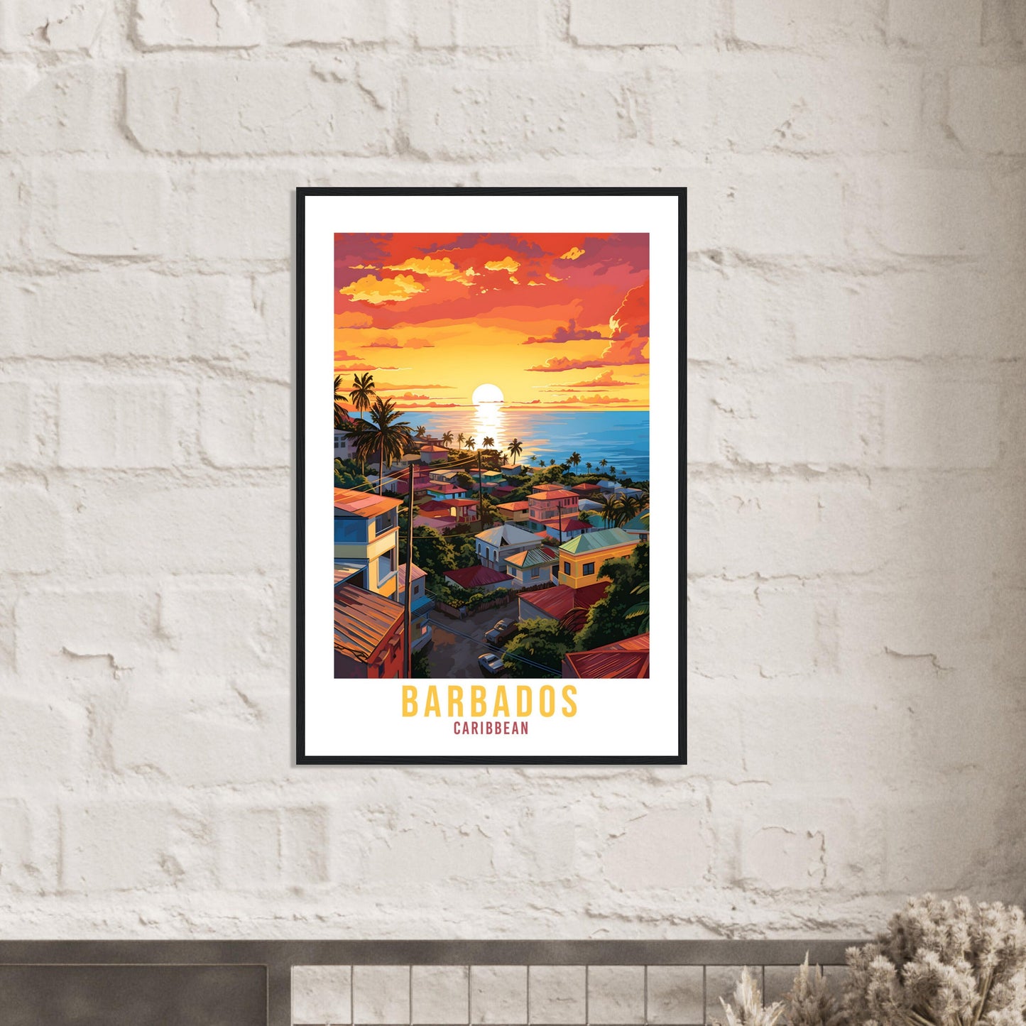 Barbados Travel Print Wall Art Barbados Sunset Wall Hanging Home Décor Caribbean Gift Art Lovers Bridgetown Travel Poster Barbados Print