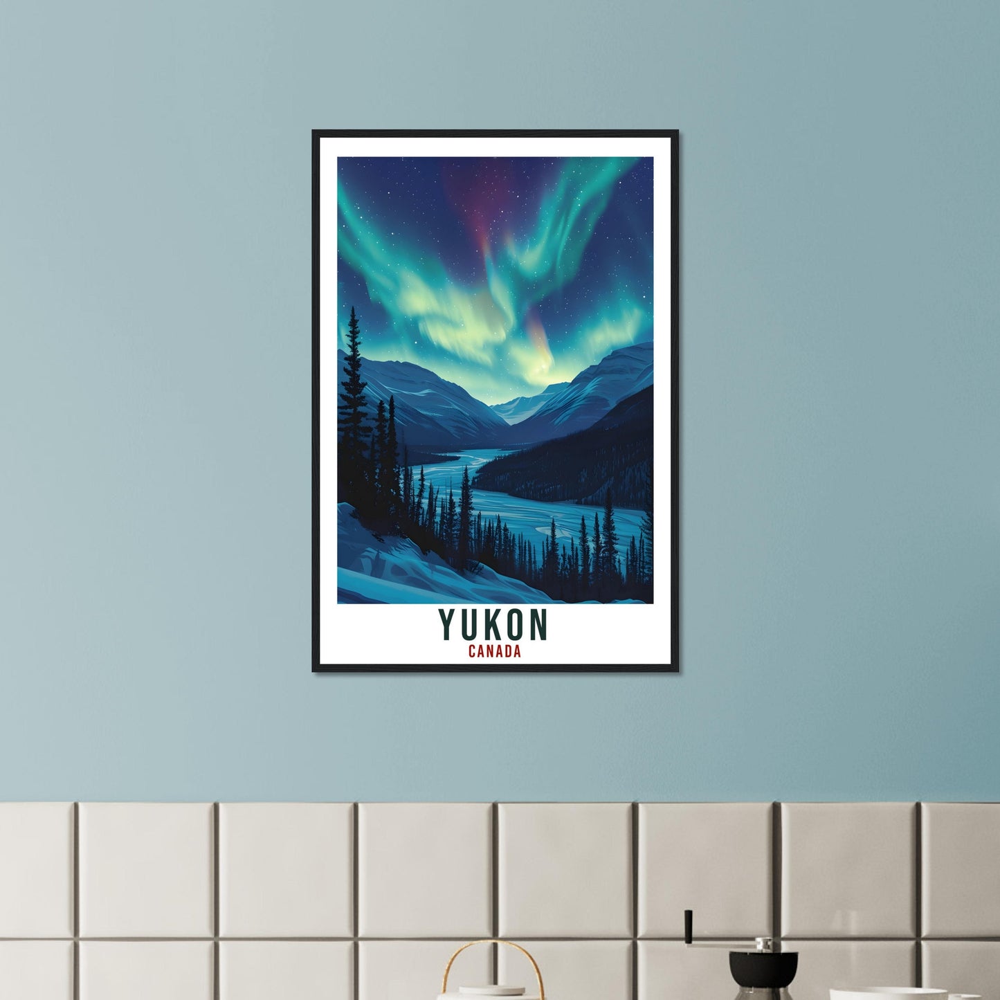 Yukon Travel Print Canada Northern Lights Wall Art Wall Hanging Travel Art Gift Yukon Travel Poster Canada Landscape Artwork Art Lover