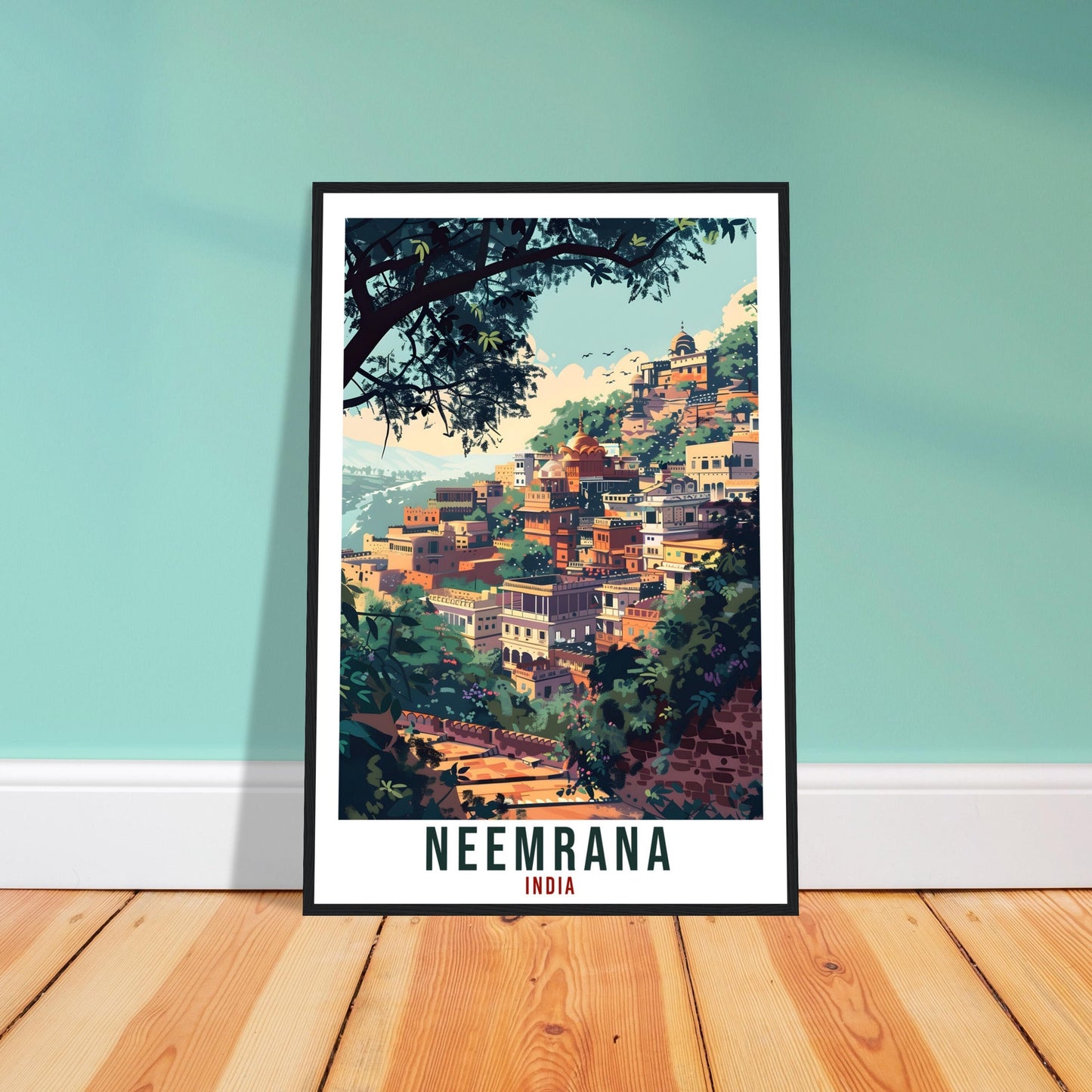 Neemrana Travel Print India Home Decoration Wall Art Gift Wall Hanging Art Lover Indian Artwork India Neemrana Travel Poster Cityscape Print