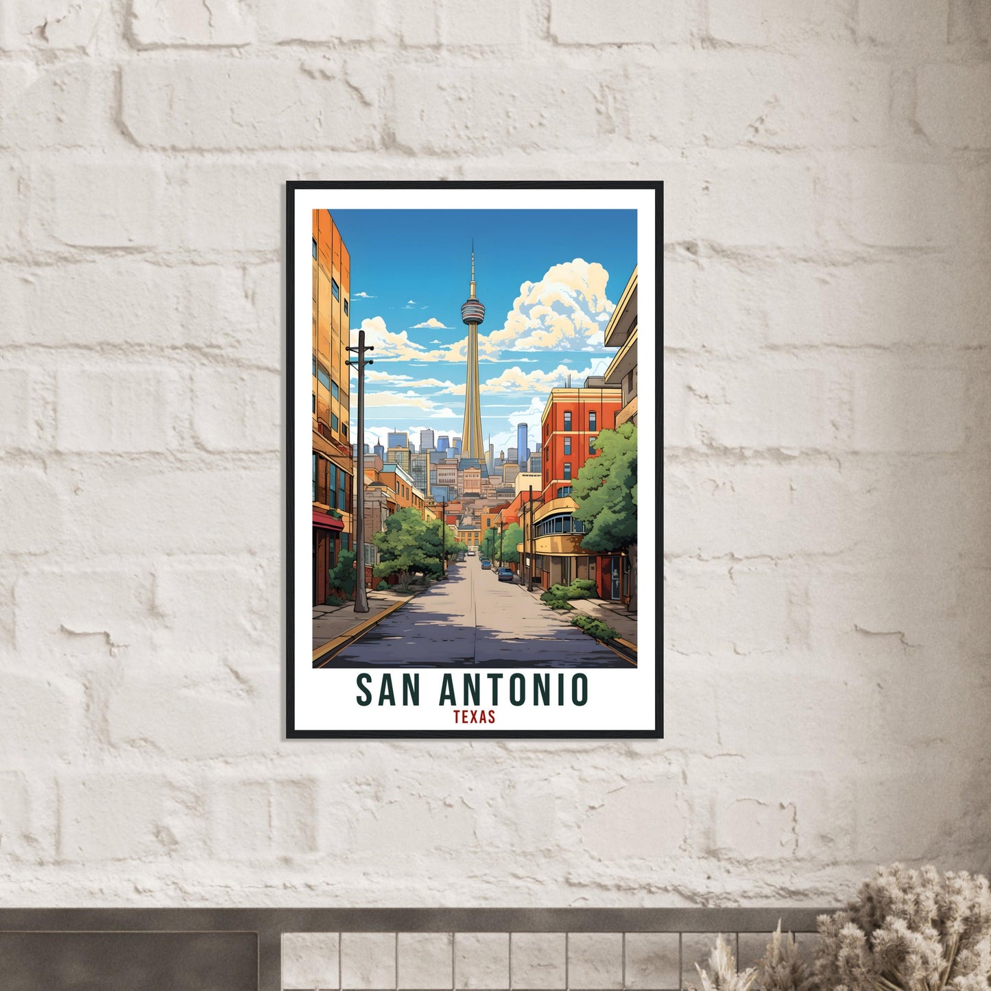 San Antonio Travel Print Texas Home Decoration USA City Wall Art Gift Wall Hanging Art Lover Texas Artwork San Antonio Skyline Travel Poster