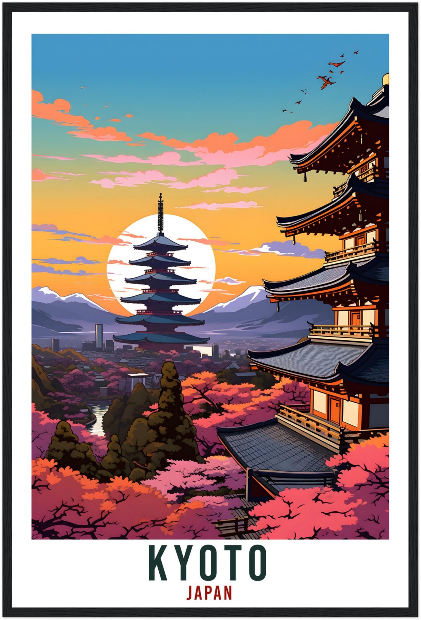 Kyoto Travel Print Japan Home Decoration Wall Art Gift Wall Hanging Art Lover Japanese Artwork Japan Kyoto Travel Poster Cityscape Print