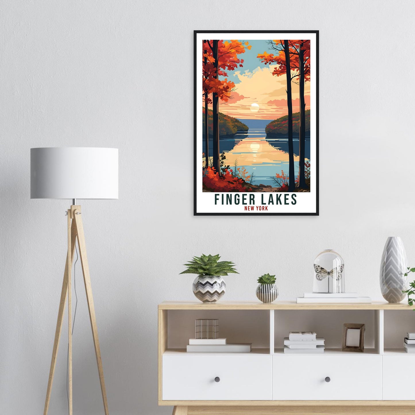 Finger Lakes Travel Print New York Home Decoration USA City Wall Art Gift Wall Hanging Art Lover New York Artwork Finger Lakes Travel Poster