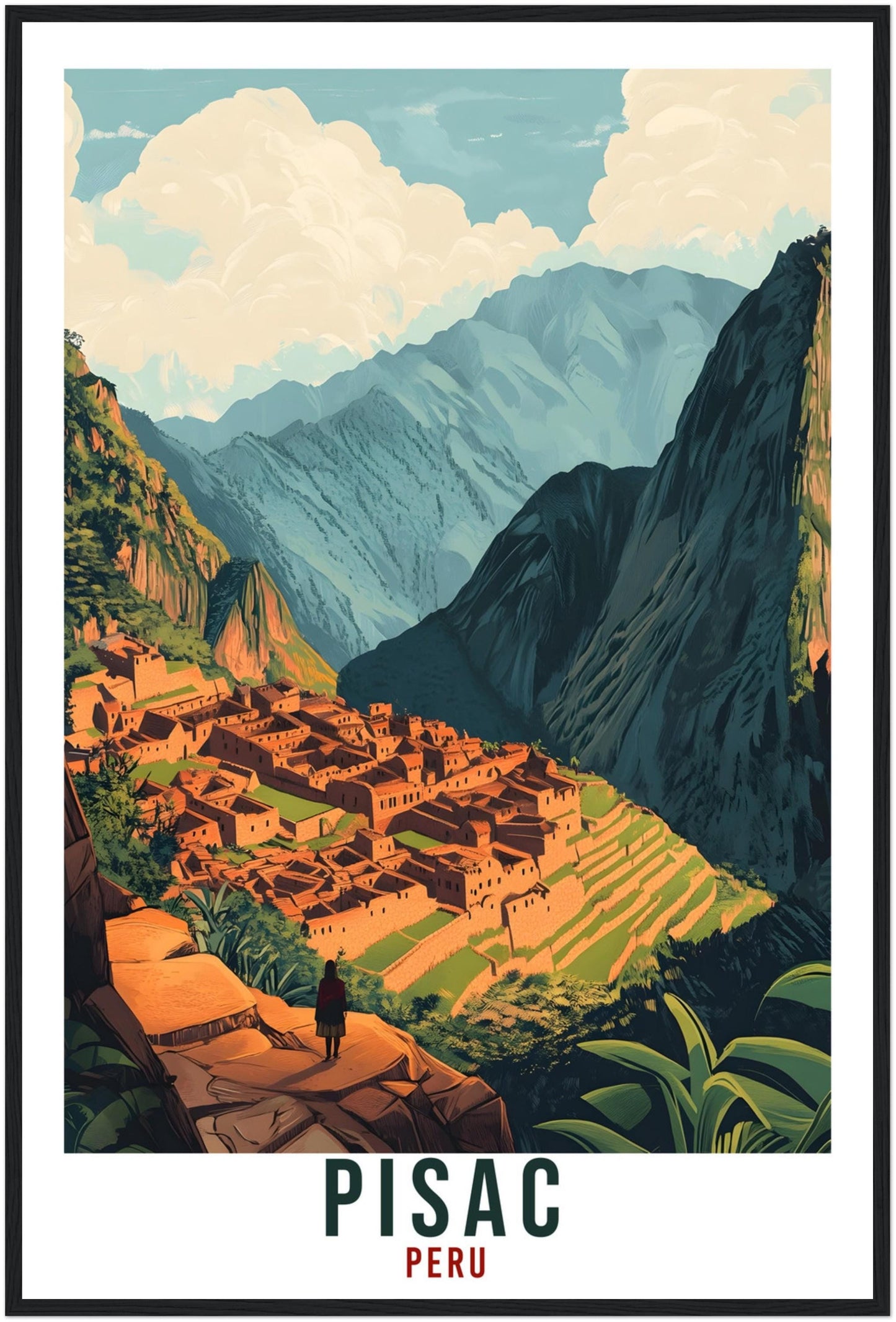 Pisac Travel Print Peru Home Decor Pisac Wall Art Gift Wall Hanging Art Lover Pisac Peruvian Artwork Travel Poster Pisac Peruvian Travel Art