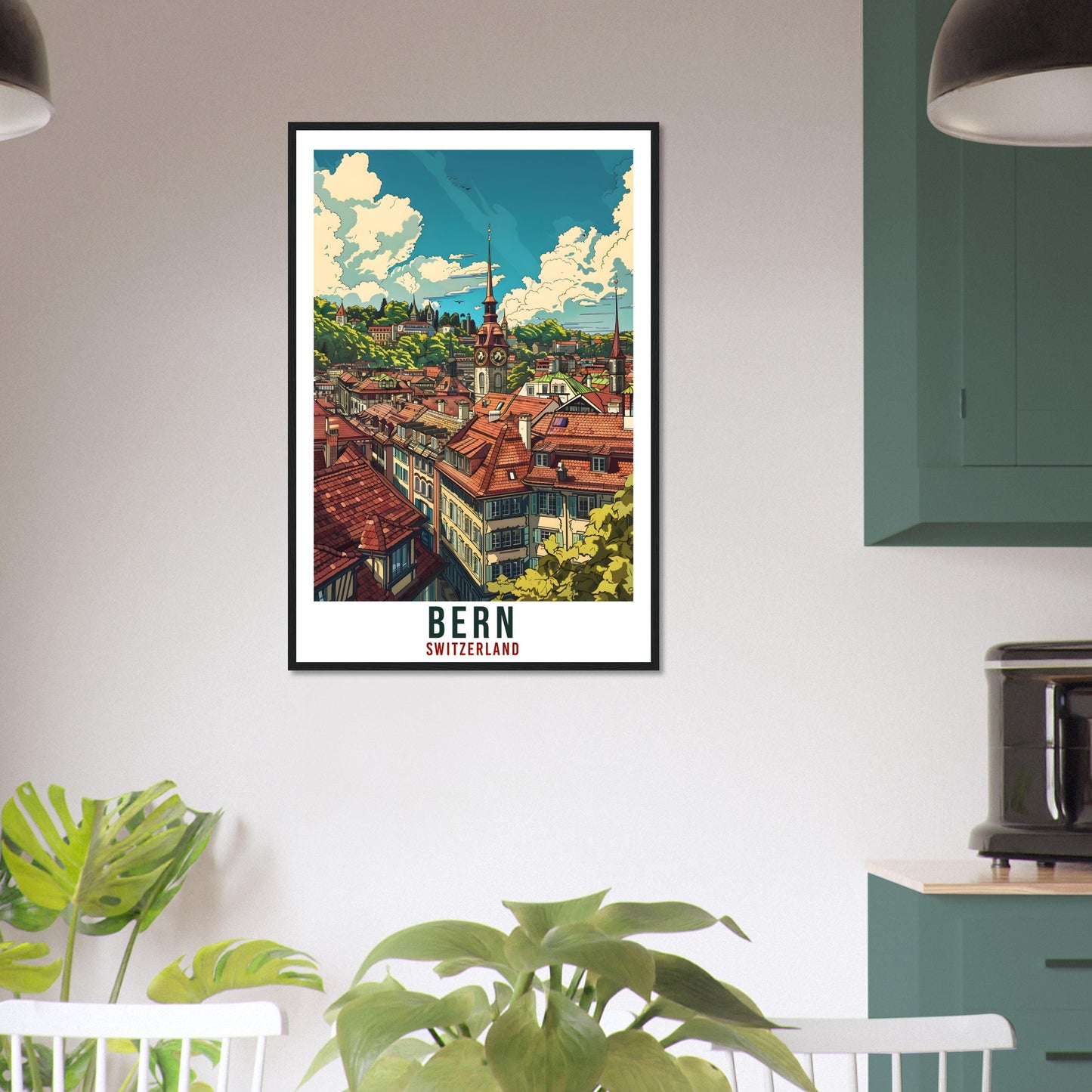 Bern Travel Poster Swiss Wall Art Bern Wall Hanging Home Living Décor Bern Gift Art Lovers Gift Switzerland Artwork Gift Swiss Travel Print
