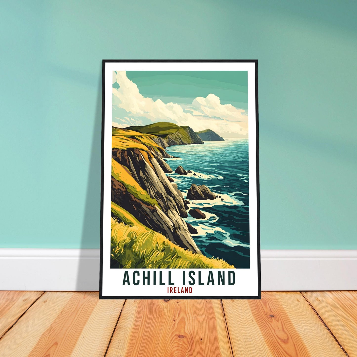 Achill Island Travel Print Ireland Home Decor Achill Island Wall Art Gift Wall Hanging Art Lover Achill Island Irish Artwork Travel Poster
