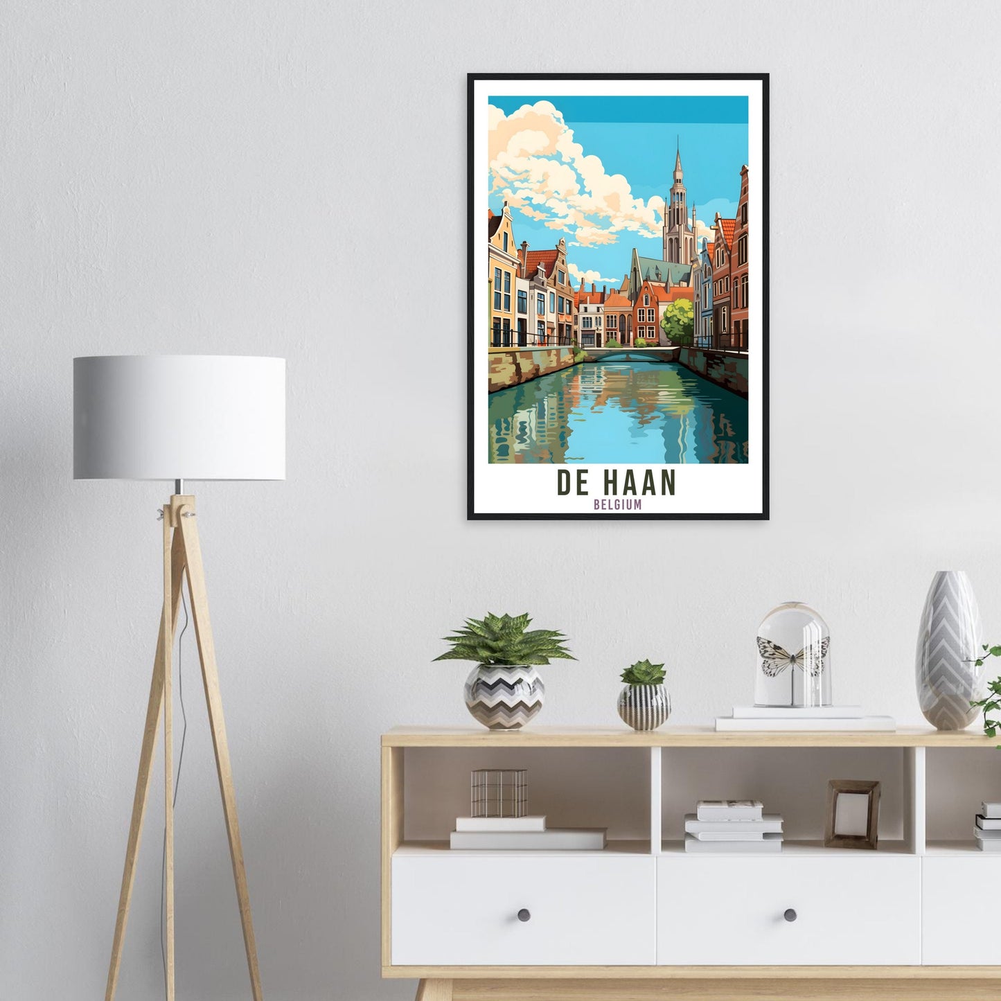 De Haan Travel Poster Wall Art De Haan Belgium Home Décor Artwork Wall Hanging De Haan Art Gifts De Haan Travel Print Belgian Art Lover Gift
