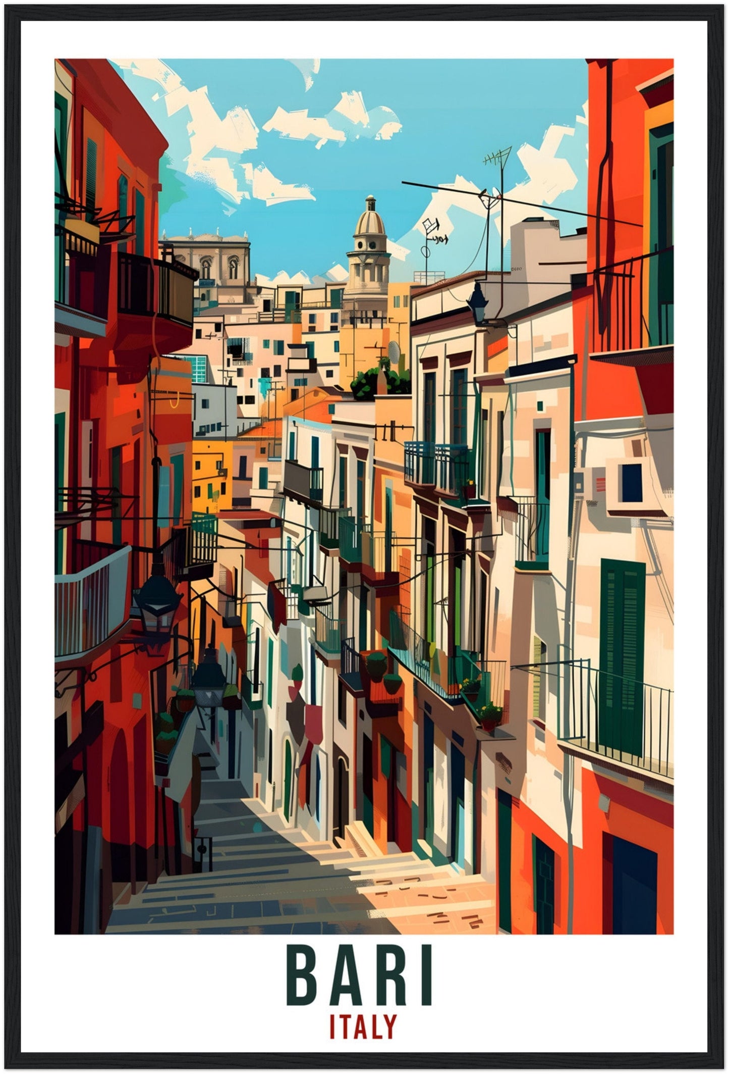 Bari Travel Print Italy Bari Wall Art Wall Hanging Home Living Décor Bari Gift Art Lovers Gift Italy Artwork Gift Italian Travel Poster