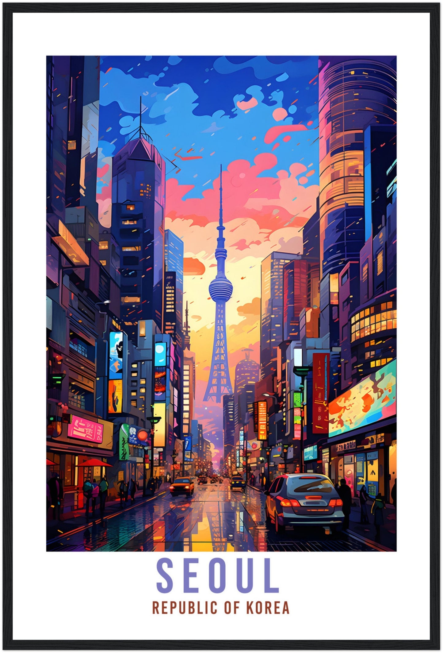 Seoul Travel Poster Seoul Wall Hanging South Korea Artwork Travel Print Wall Art Seoul Asia Home Decor Seoul South Korea Gift Travel Art