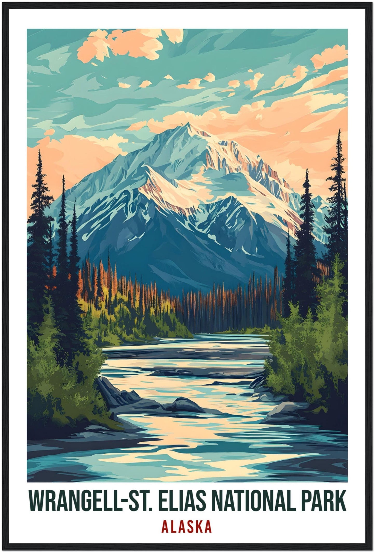 Wrangell-St. Elias National Park Alaska USA Travel Print Wall Art Wall Hanging Home Décor Alaska Gift Travel Art USA Artwork Travel Poster
