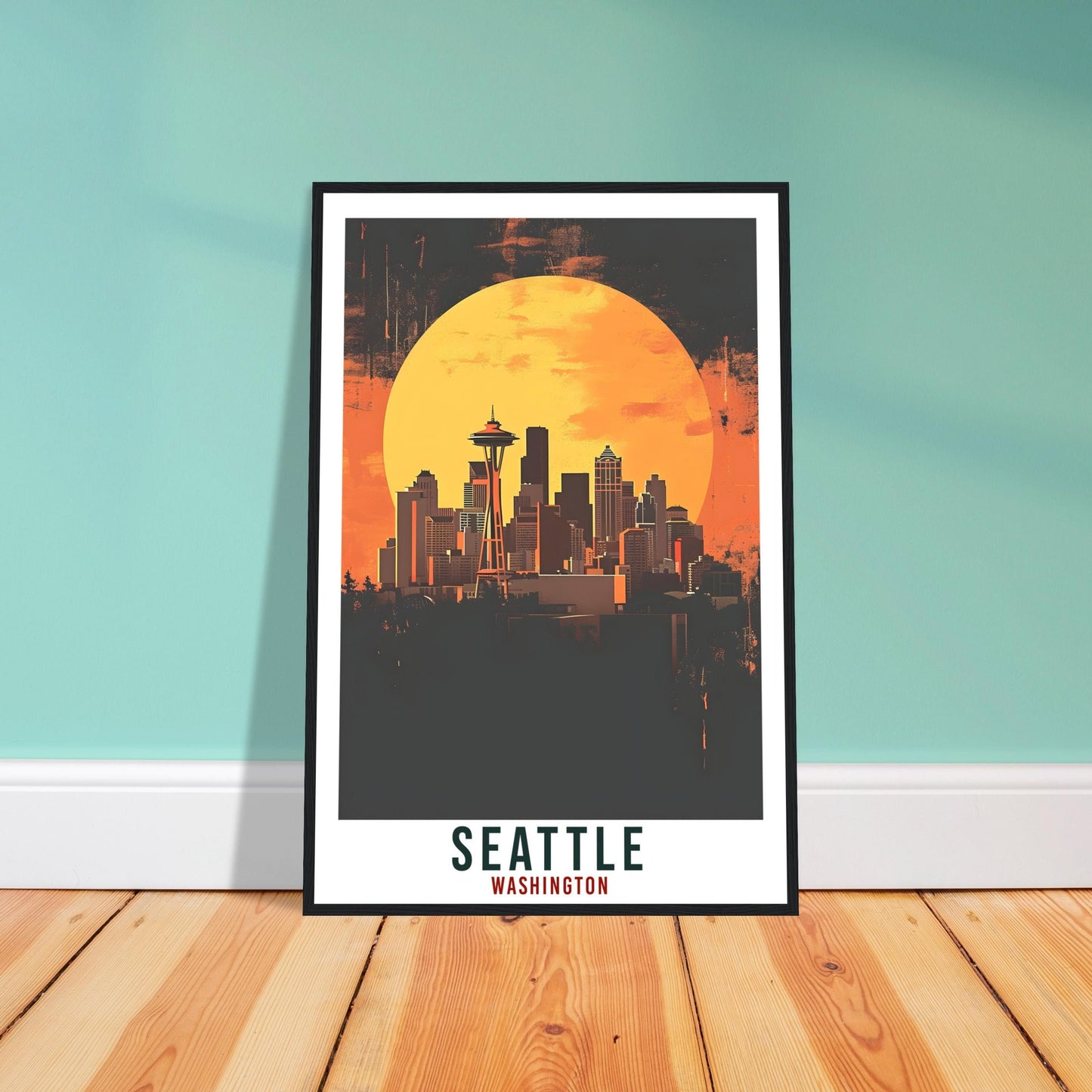 Seattle Travel Print Washington Home Decoration USA City Wall Art Gift Wall Hanging Art Lover Washington Artwork Seattle Travel Poster