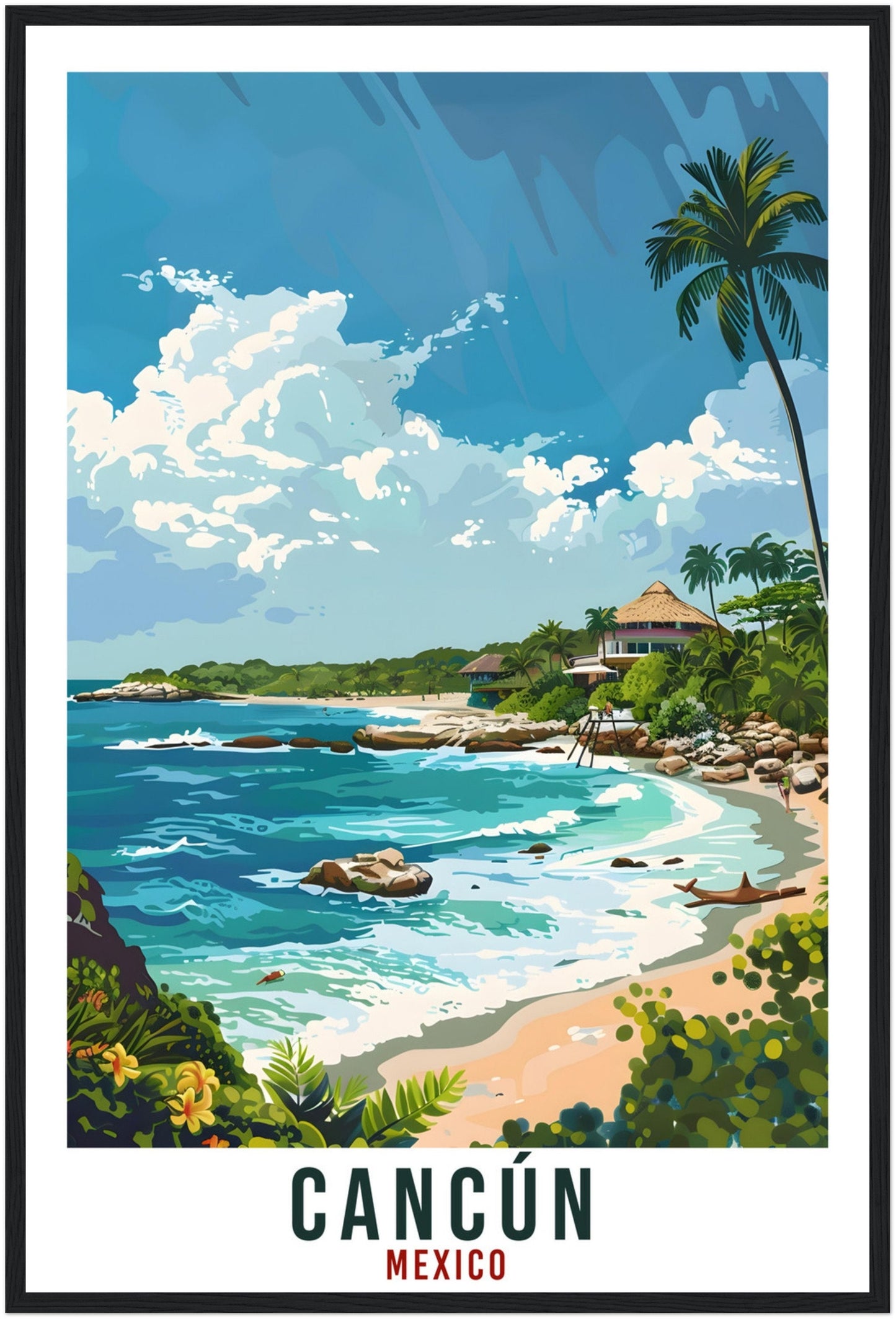 Cancún Mexico Travel Print Mexico Wall Art Wall Hanging Home Décor Cancún Gift Mexico Landmark Artwork Travel Art Cancún Beach Travel Poster