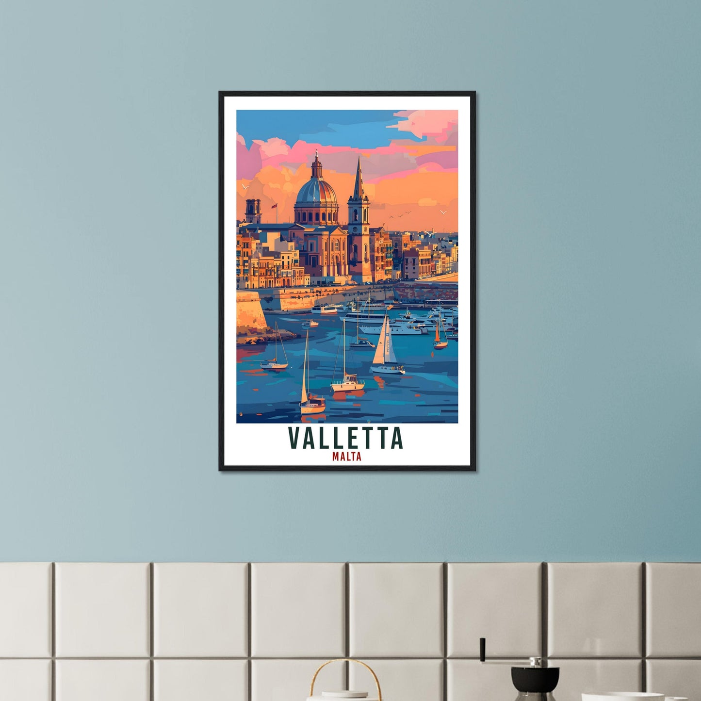 Valletta Travel Print Malta Wall Art Wall Hanging Home Living Décor Valletta Gift Art Lovers Gift Artwork Gift Valletta Malta Travel Poster