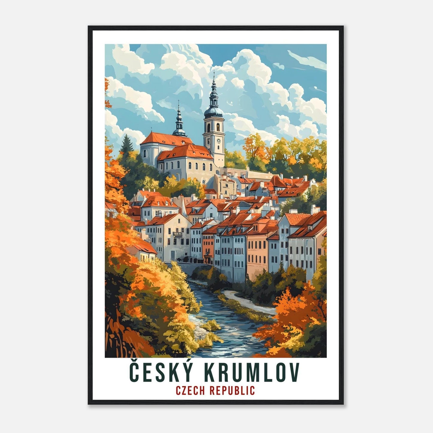 Český Krumlov Travel Print Czech Republic Home Decor Wall Art Gift Wall Hanging Art Lover Český Krumlov Czechia Artwork Travel Poster Travel