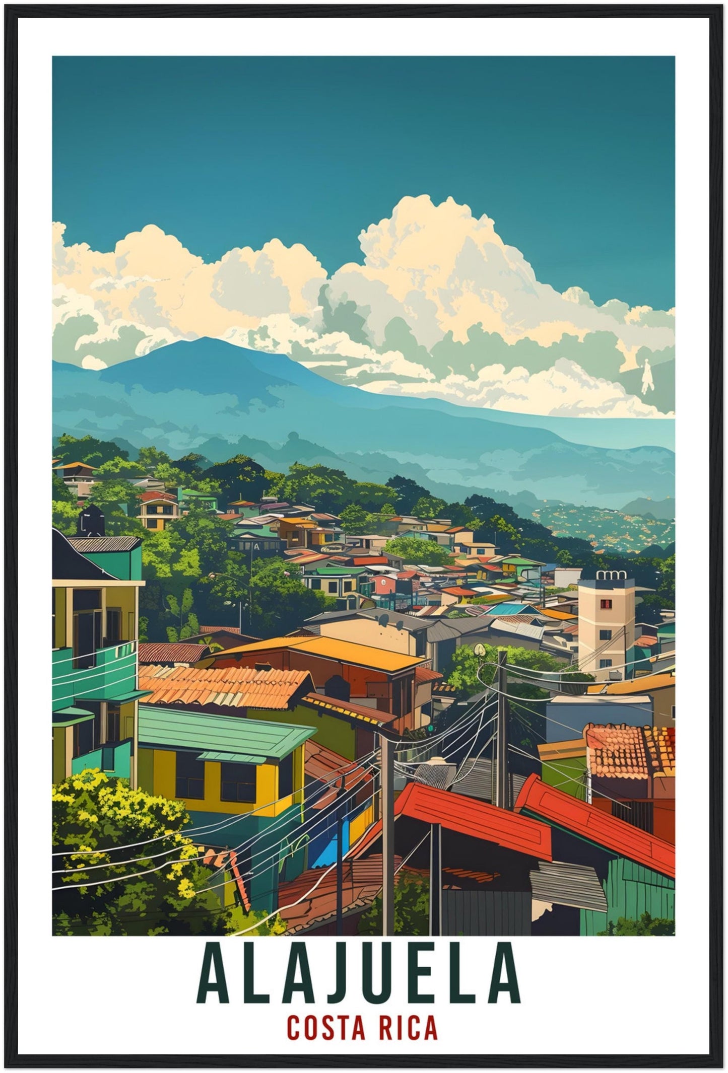 Alajuela Costa Rica Travel Print Wall Art Wall Hanging Home Décor Alajuela Gift Landmark Artwork Travel Art Costa Rica City Travel Poster