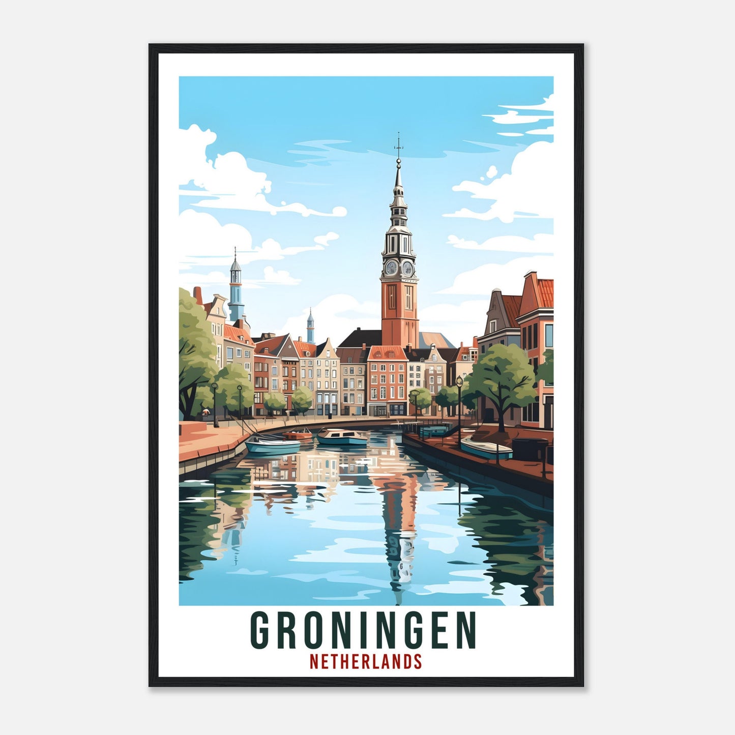 Groningen Travel Print Holland Wall Art Wall Hanging Home Décor Groningen Gift Art Lovers Dutch Artwork Gift The Netherlands Travel Poster