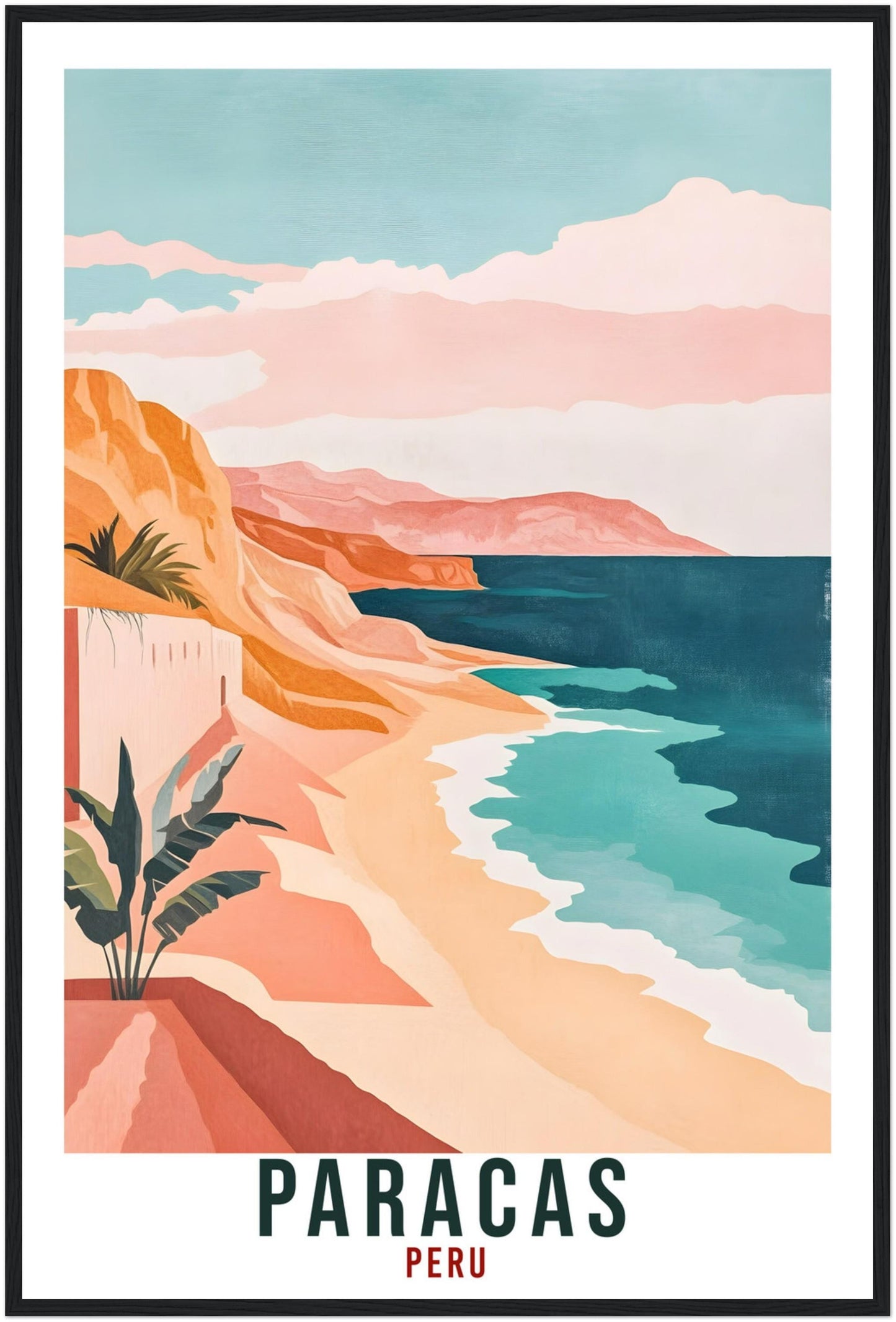Paracas Travel Print Peru Home Decor Paracas Wall Art Gift Wall Hanging Art Lover Paracas Peruvian Artwork Travel Poster Paracas Travel Art