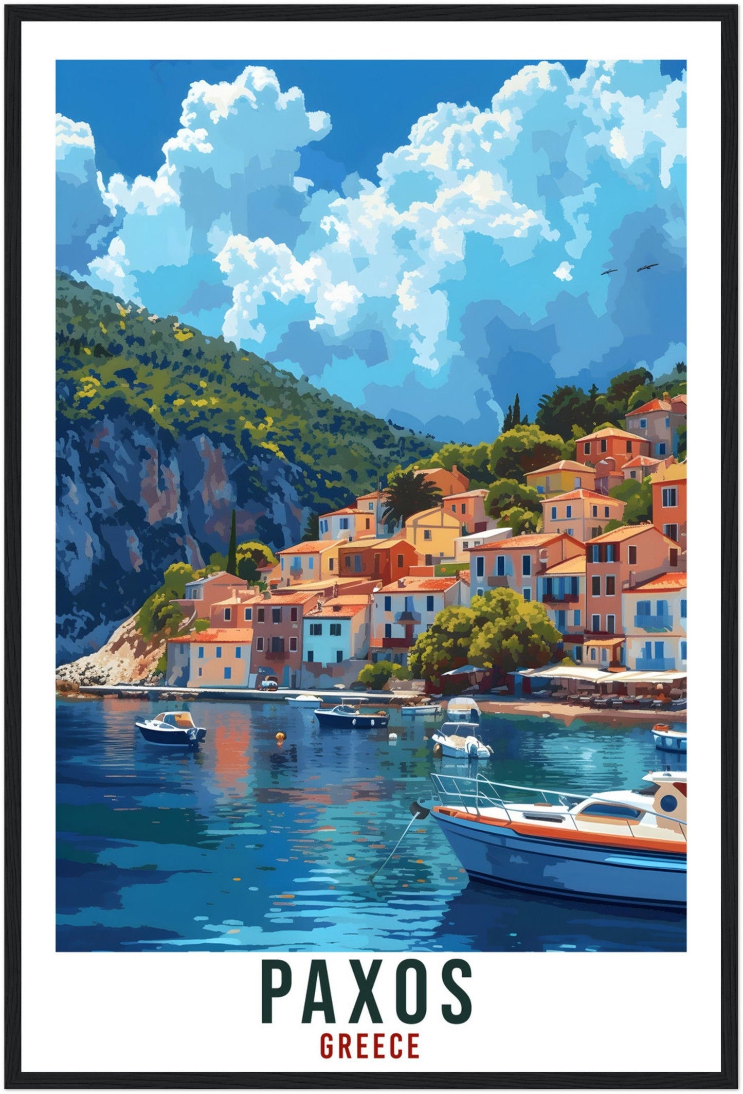 Paxos Travel Print Gift Greece Home Decoration Paxos Greek Islands Wall Art Gift Wall Hanging Art Lover Greece Artwork Paxos Travel Poster