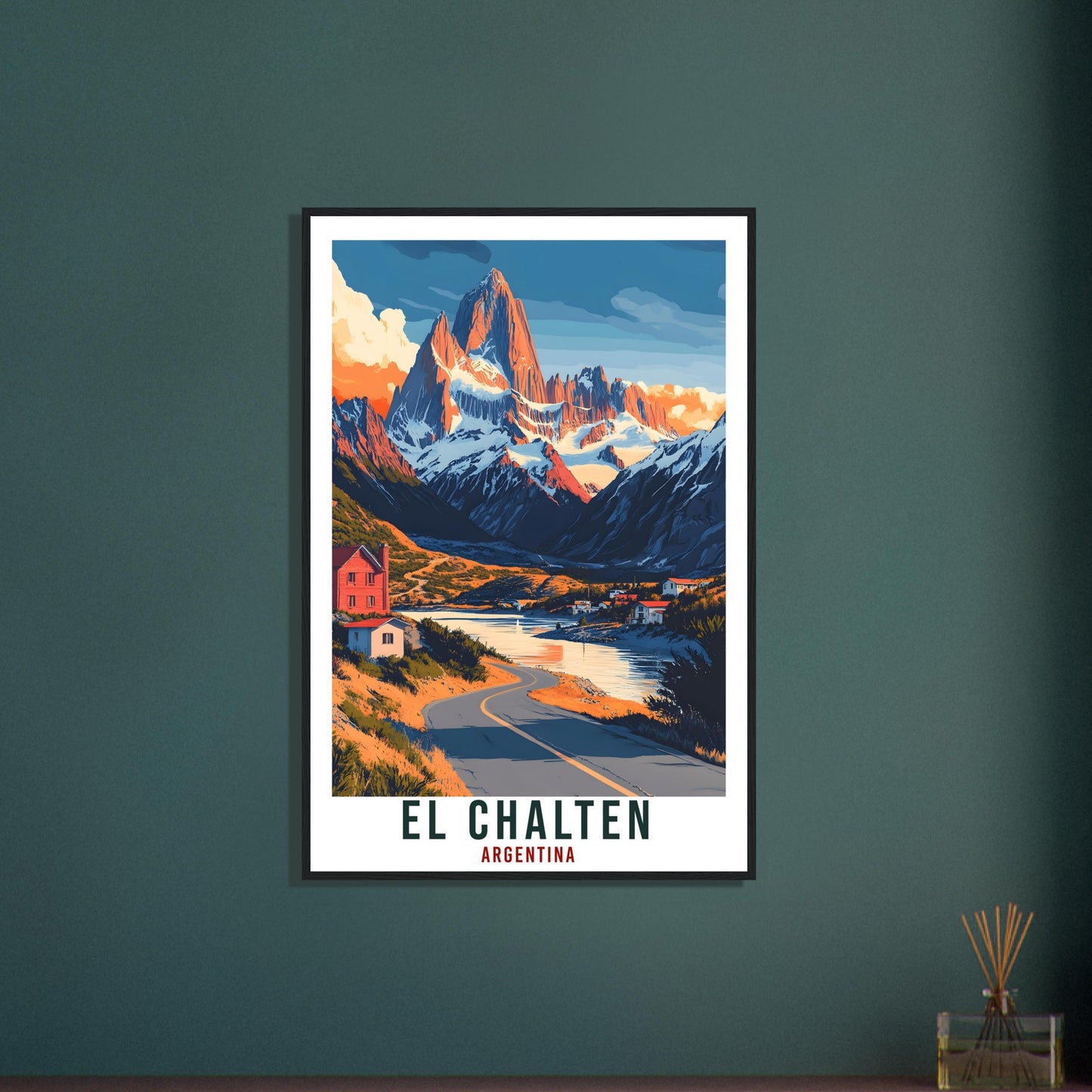 El Chalten Travel Print Wall Art Chalten Argentina Chalten City Landscape Artwork El Chalten Travel Poster Argentinian Art Lover Travel Gift