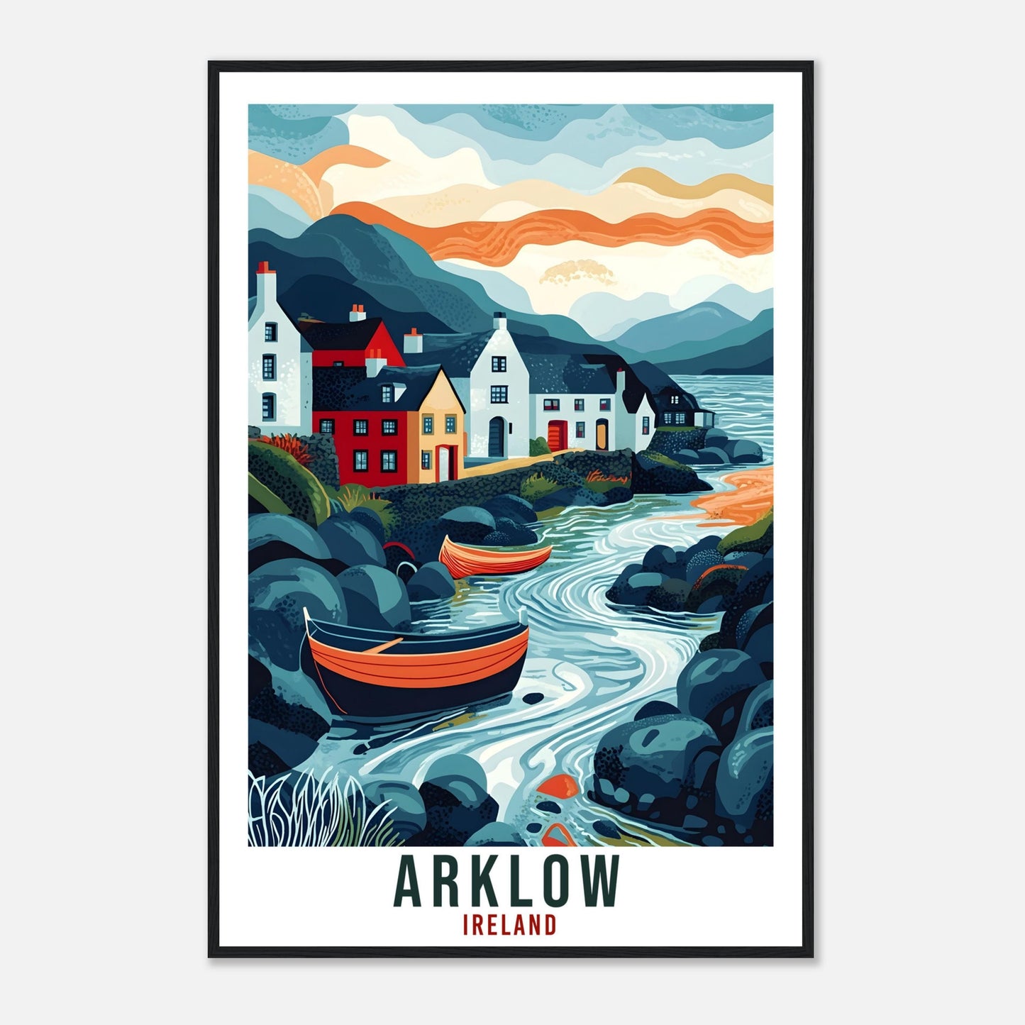 Arklow Travel Print Ireland Home Decor Arklow Wall Art Wall Hanging Art Lover Irish Artwork Travel Poster Arklow Ireland Travel Art Gift