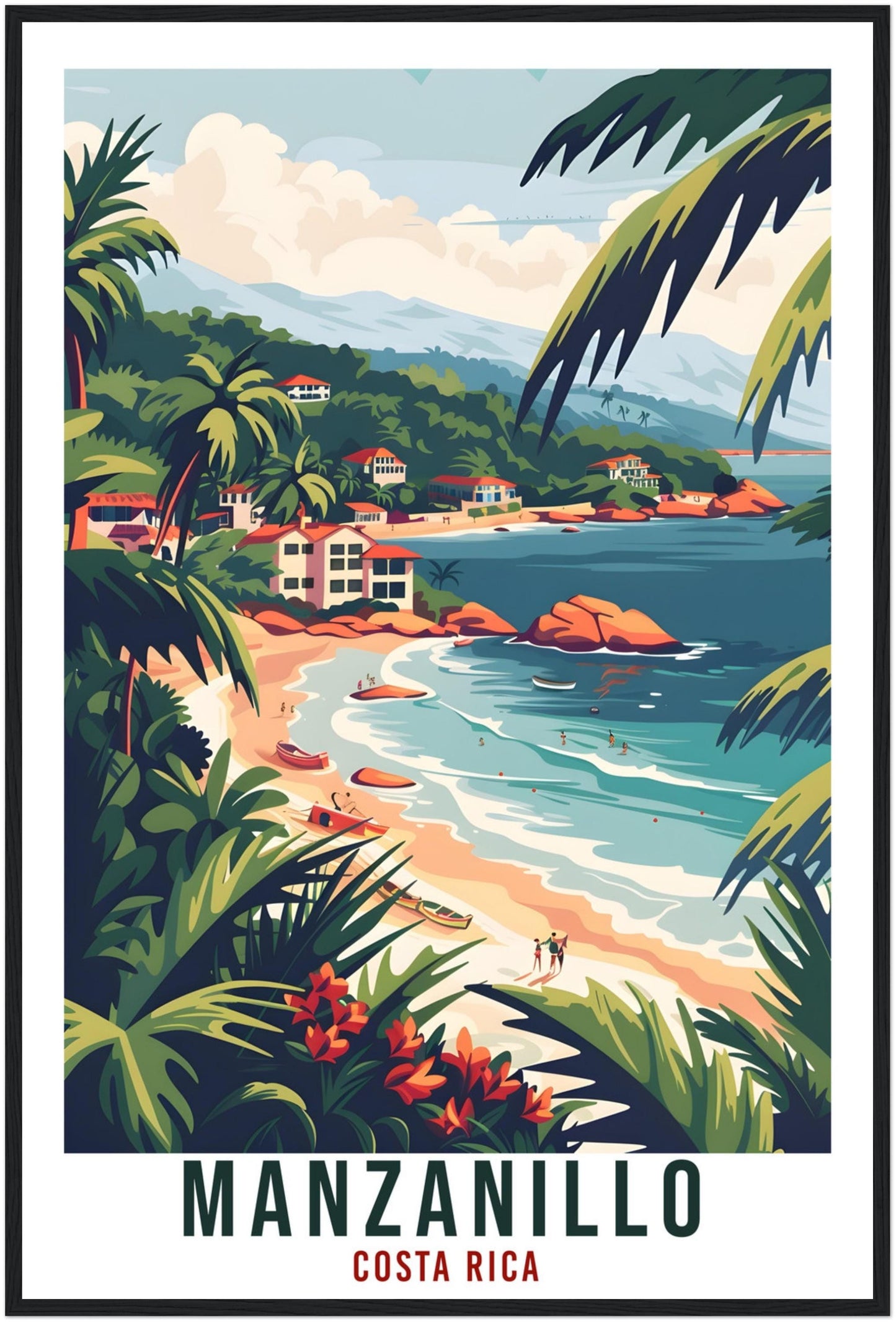 Manzanillo Costa Rica Travel Print Wall Art Wall Hanging Home Décor Manzanillo Beach Gift Artwork Travel Art Costa Rica City Travel Poster