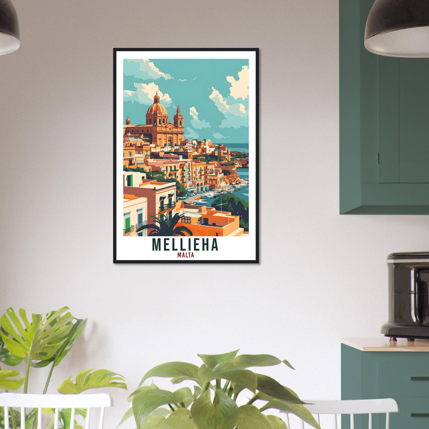 Mellieha Travel Print Malta Wall Art Wall Hanging Home Living Décor Mellieha Gift Art Lovers Gift Malta Artwork Gift Malta Travel Poster