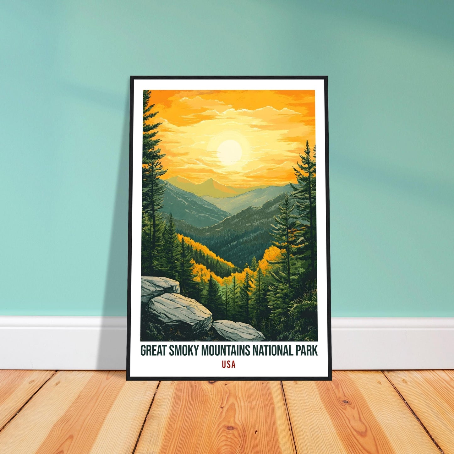 Great Smoky Mountains National Park USA Travel Print Wall Art Wall Hanging Home Décor Great Smoky Gift Travel Art USA Artwork Travel Poster
