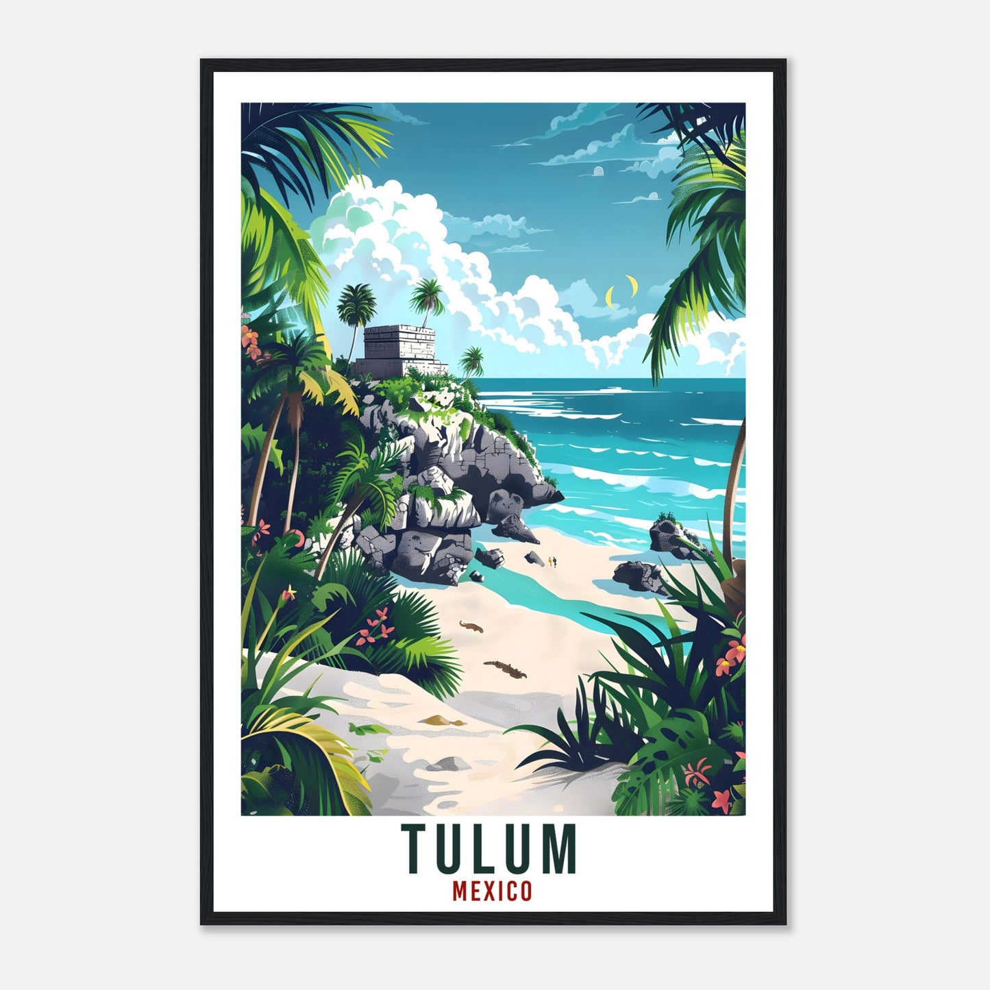 Tulum Mexico Travel Print Mexico Wall Art Wall Hanging Home Décor Tulum Gift Mexico Landmark Artwork Travel Art Mexican Tulum Travel Poster