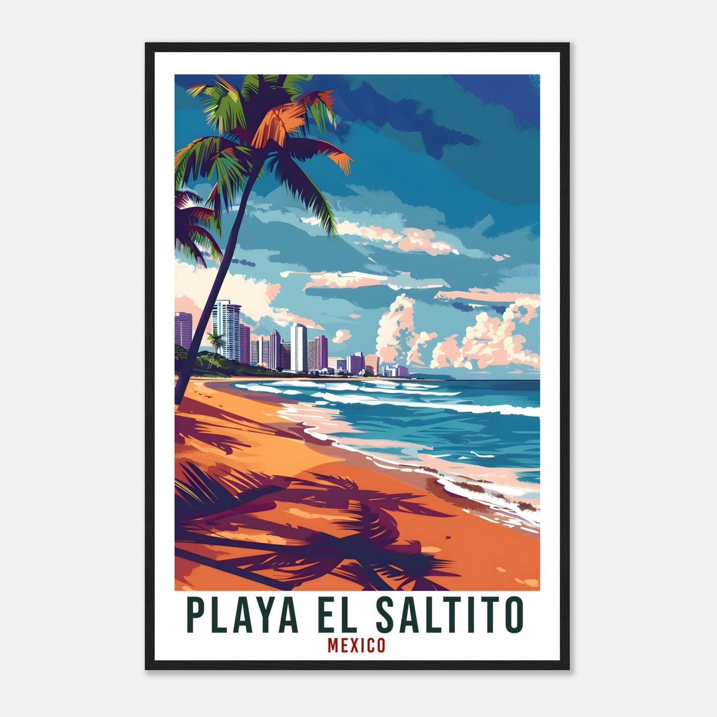 Playa El Saltito Mexico Travel Print Mexico Wall Art Wall Hanging Home Décor Playa Saltito Gift Mexico Artwork South America Travel Poster