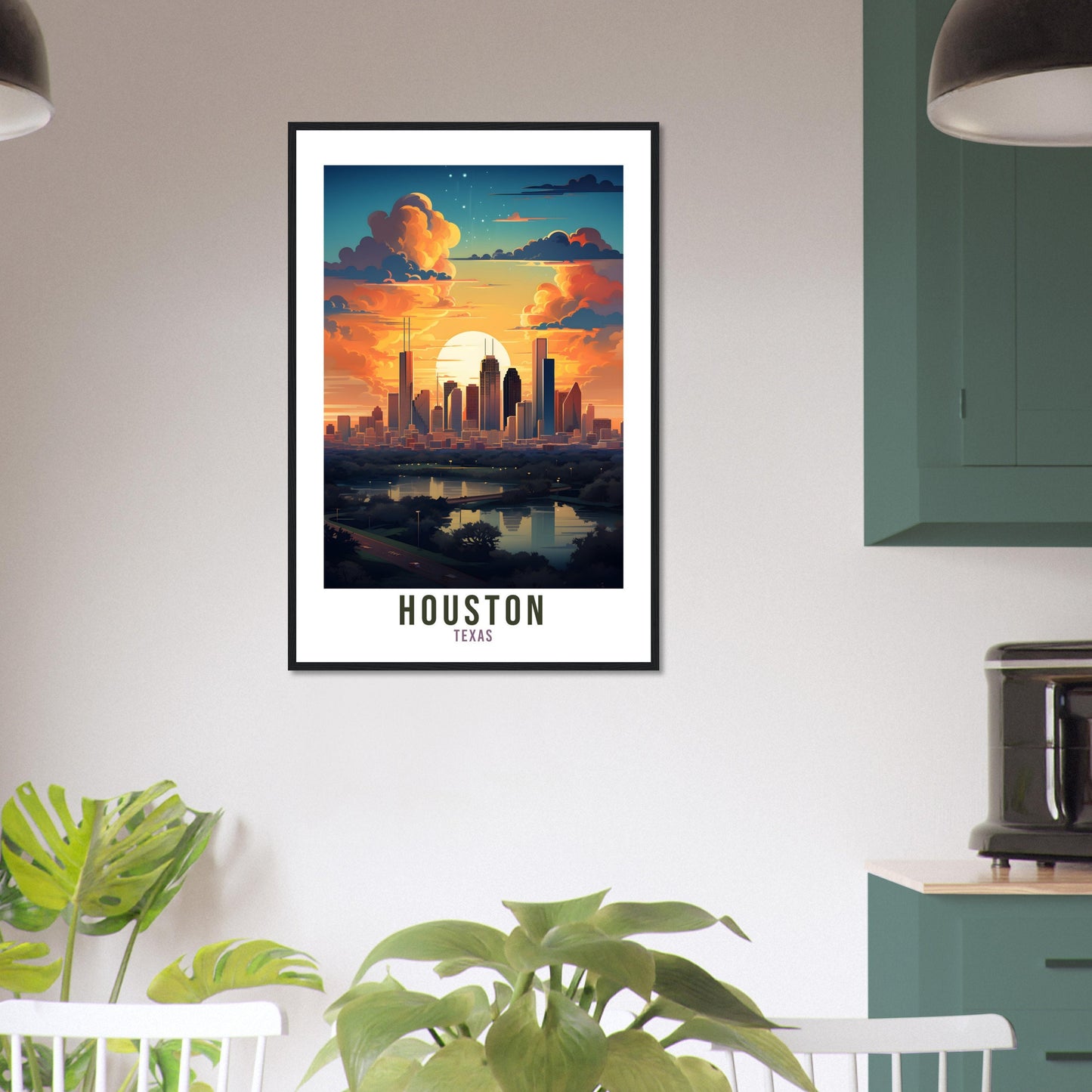 Houston Travel Print Wall Art Houston Texas Wall Art Houston Travel Poster USA Home Decor Houston Art Lovers Gift Houston City Travel Art