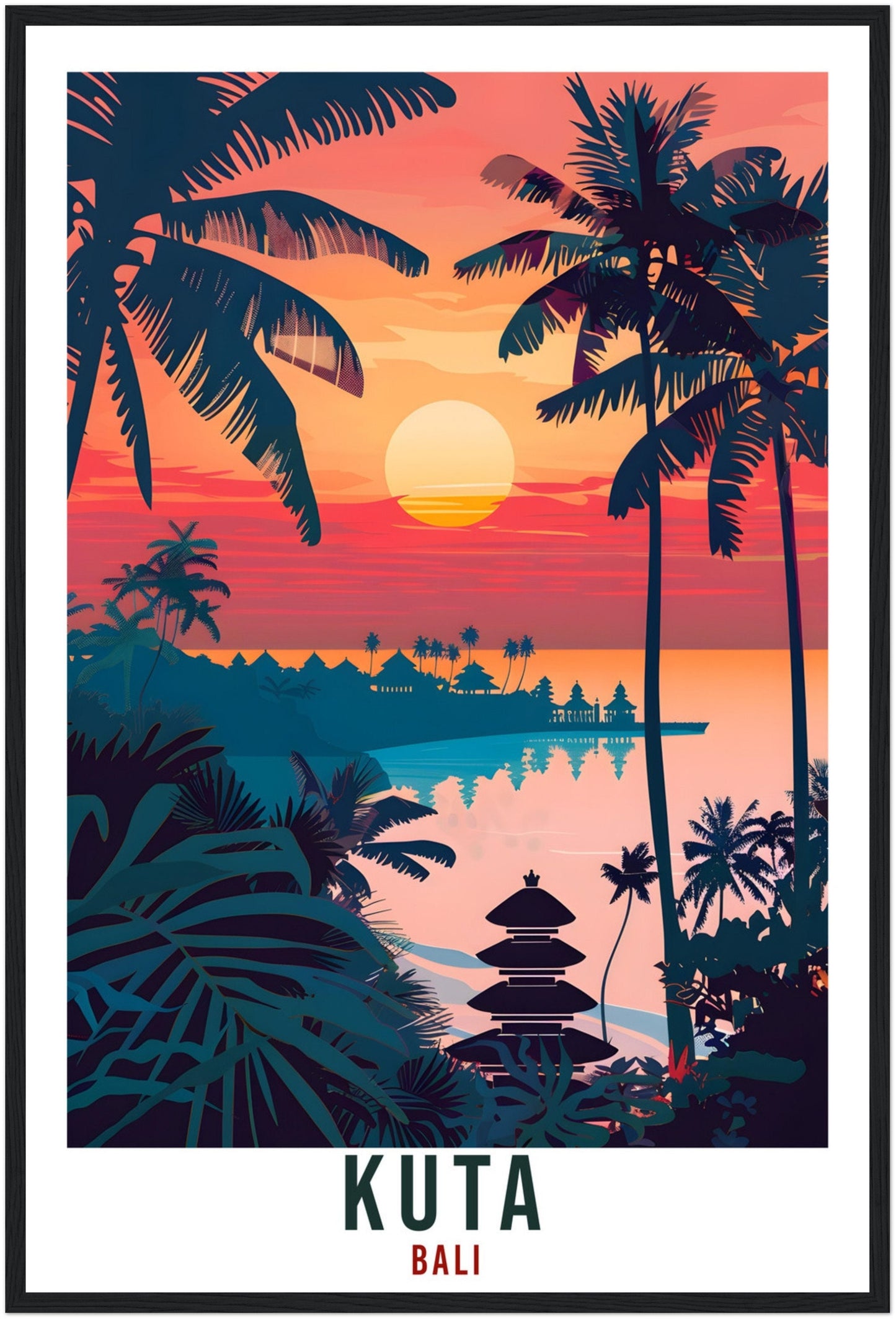 Kuta Bali Travel Print Bali Wall Art Wall Hanging Home Décor Kuta Gift Landmark Artwork Travel Art Lovers Indonesia Kuta Travel Poster
